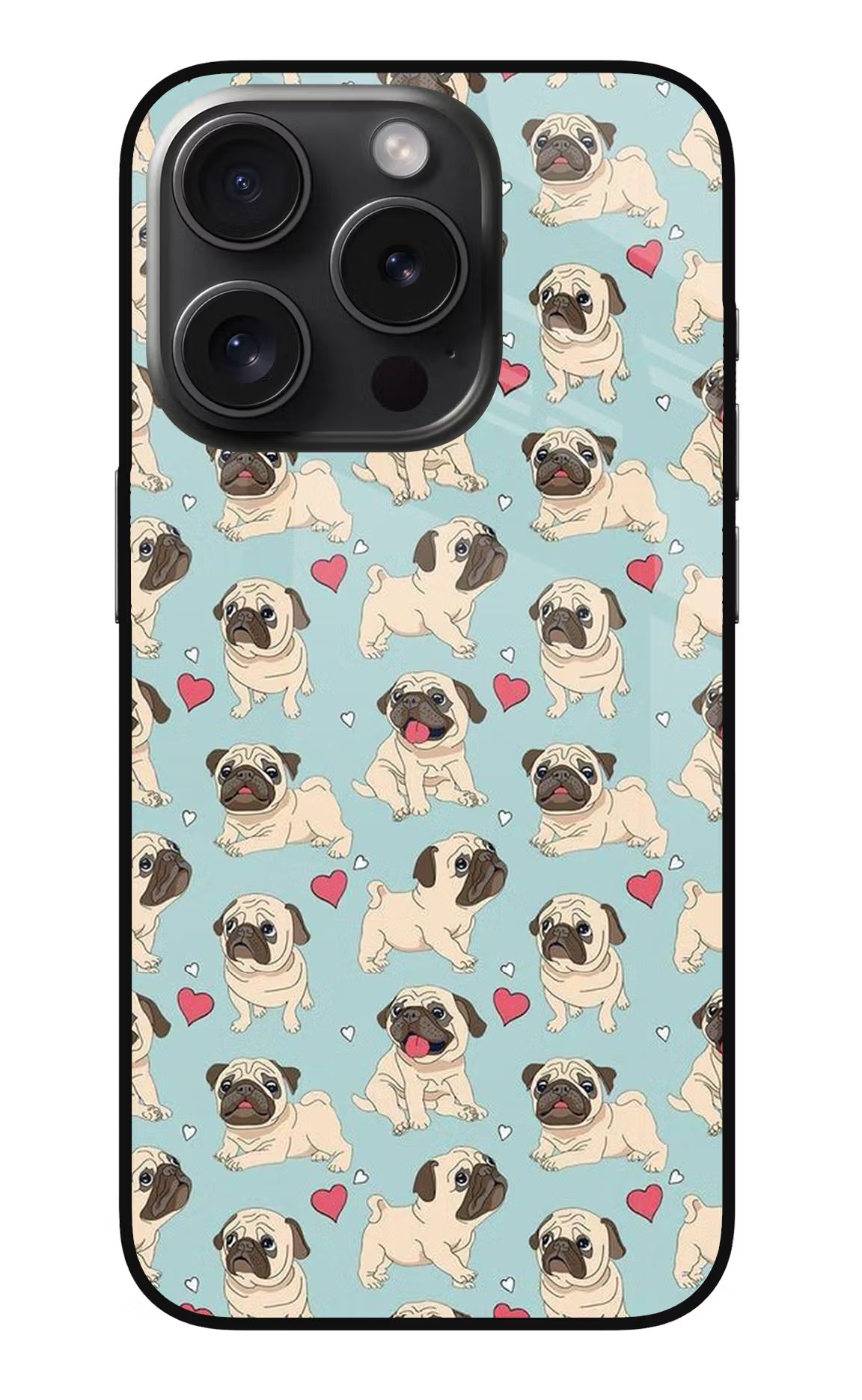 Pug Dog iPhone 15 Pro Glass Case - Pug Dog iPhone 15 Pro Glass Case Pug Dog iPhone 15 Pro Glass Case