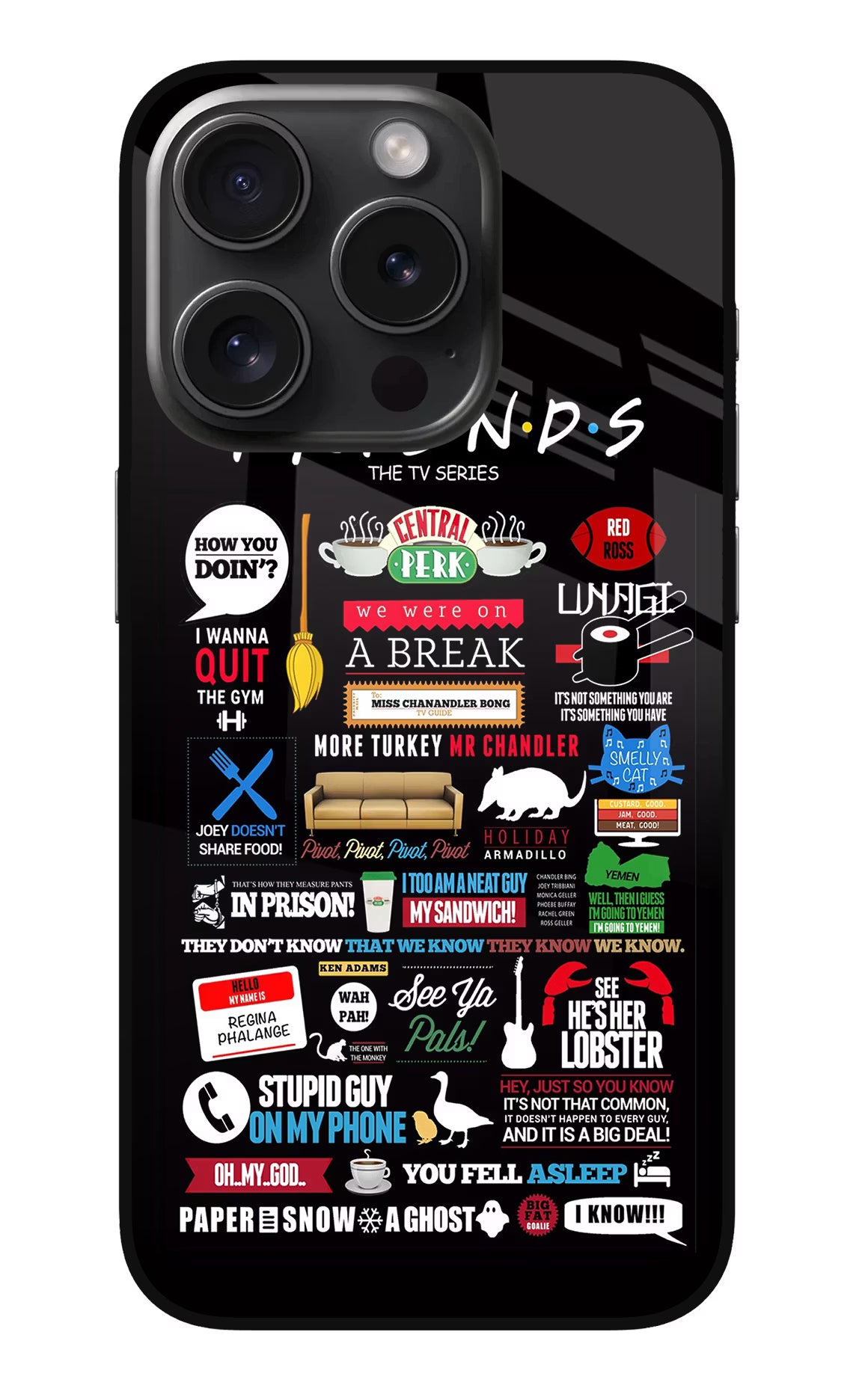 FRIENDS iPhone 15 Pro Glass Case - FRIENDS iPhone 15 Pro Glass Case FRIENDS iPhone 15 Pro Glass Case
