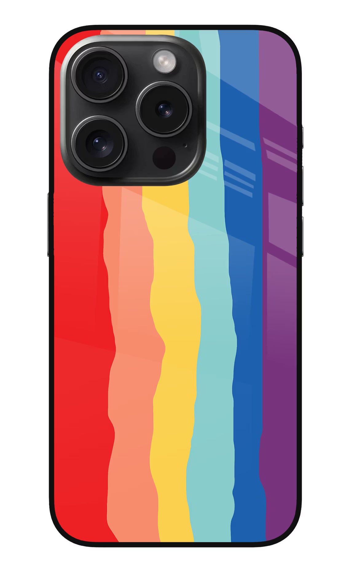 Rainbow iPhone 15 Pro Glass Case - Rainbow iPhone 15 Pro Glass Case Rainbow iPhone 15 Pro Glass Case