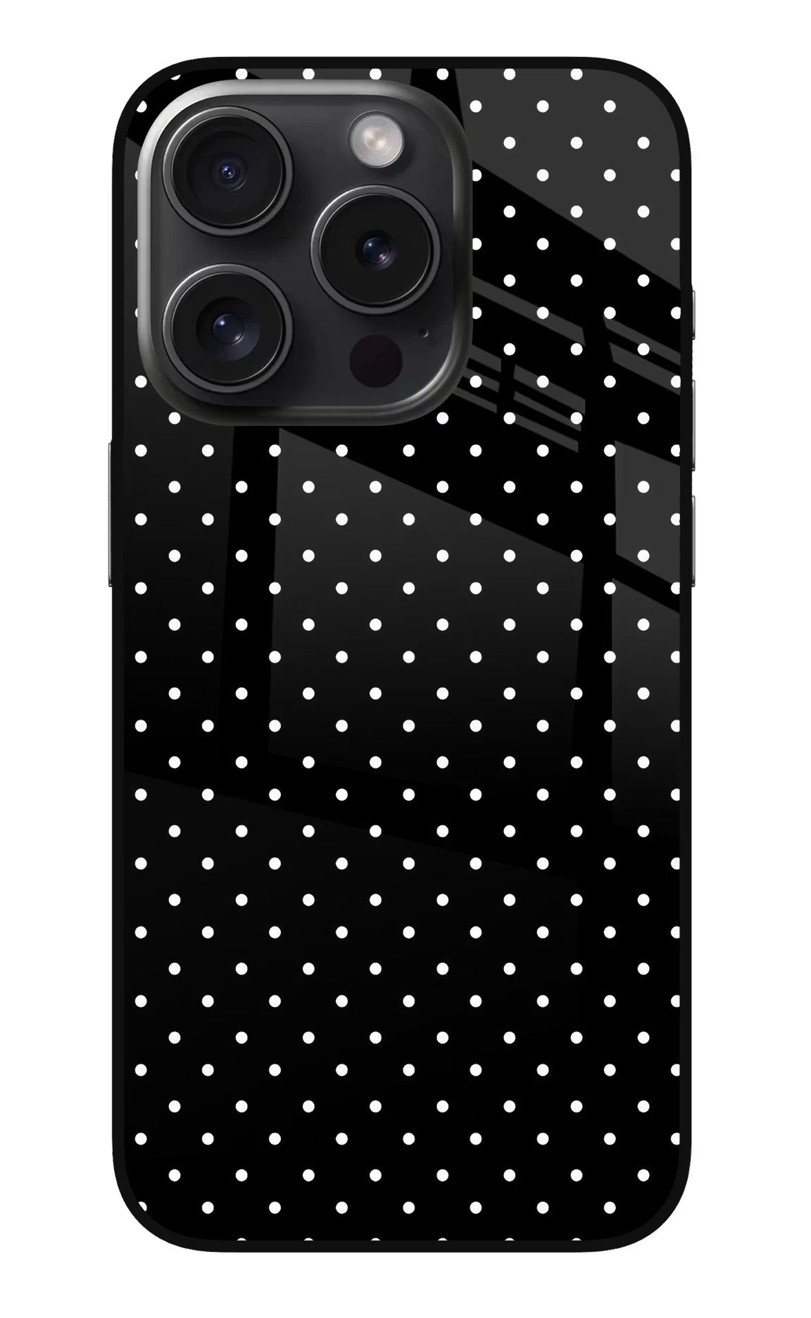 White Dots iPhone 15 Pro Glass Case - White Dots iPhone 15 Pro Glass Case White Dots iPhone 15 Pro Glass Case