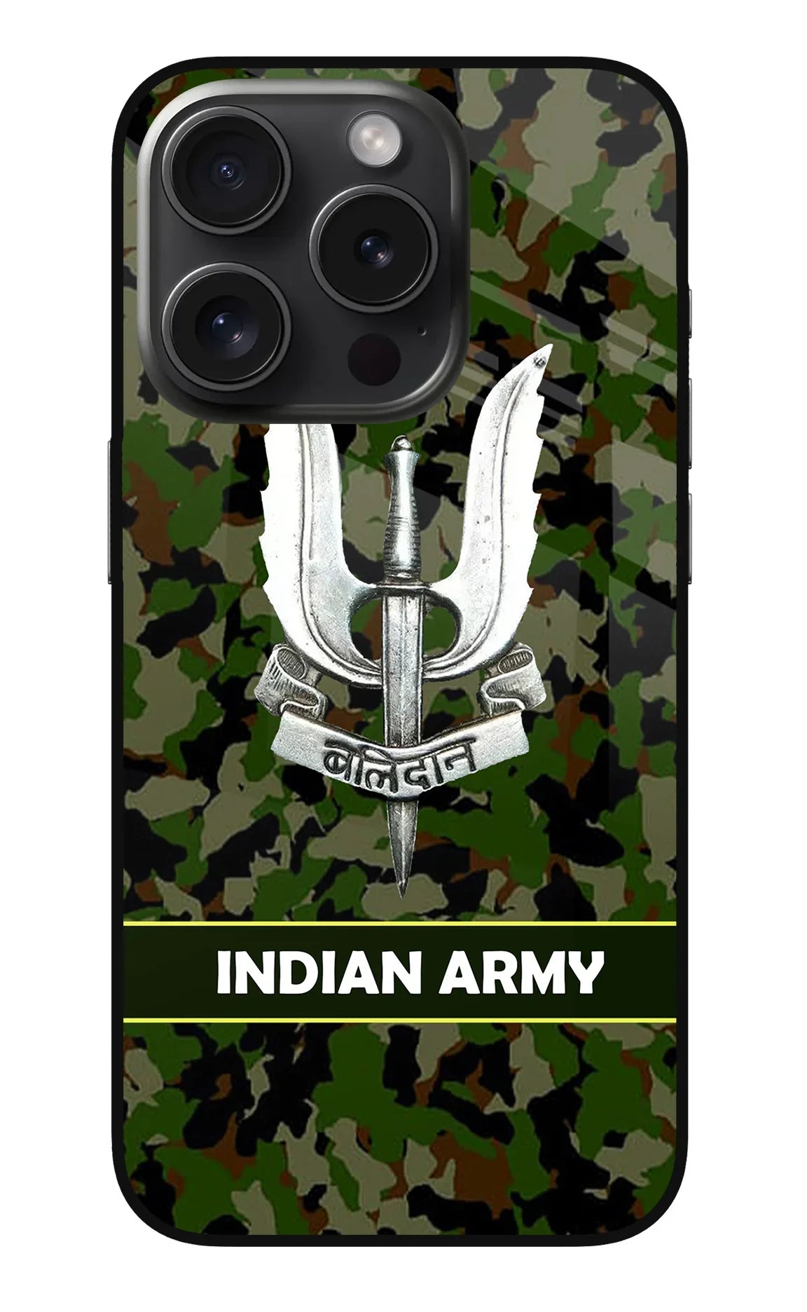 Balidan Indian Logo iPhone 15 Pro Glass Case - Balidan Indian Logo iPhone 15 Pro Glass Case Balidan Indian Logo iPhone 15 Pro Glass Case