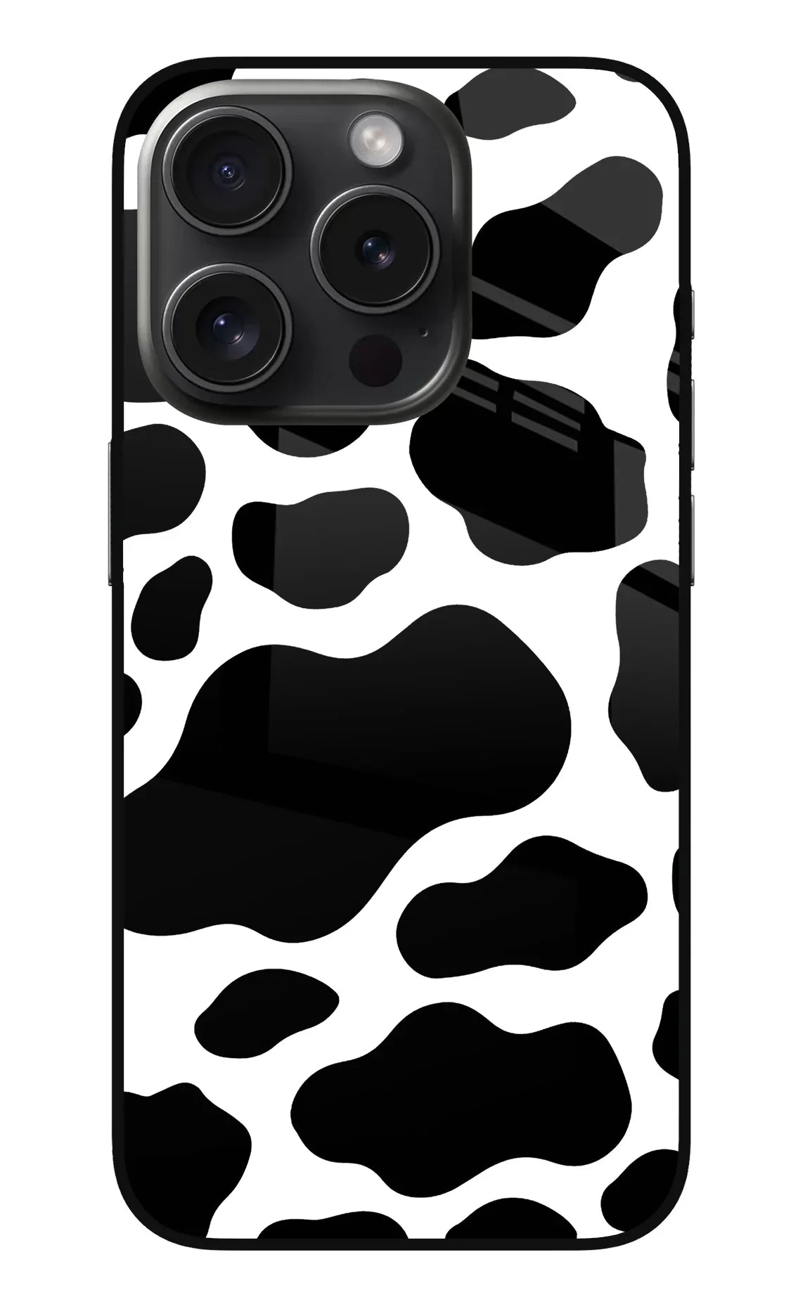 Cow Spots iPhone 15 Pro Glass Case - Cow Spots iPhone 15 Pro Glass Case Cow Spots iPhone 15 Pro Glass Case