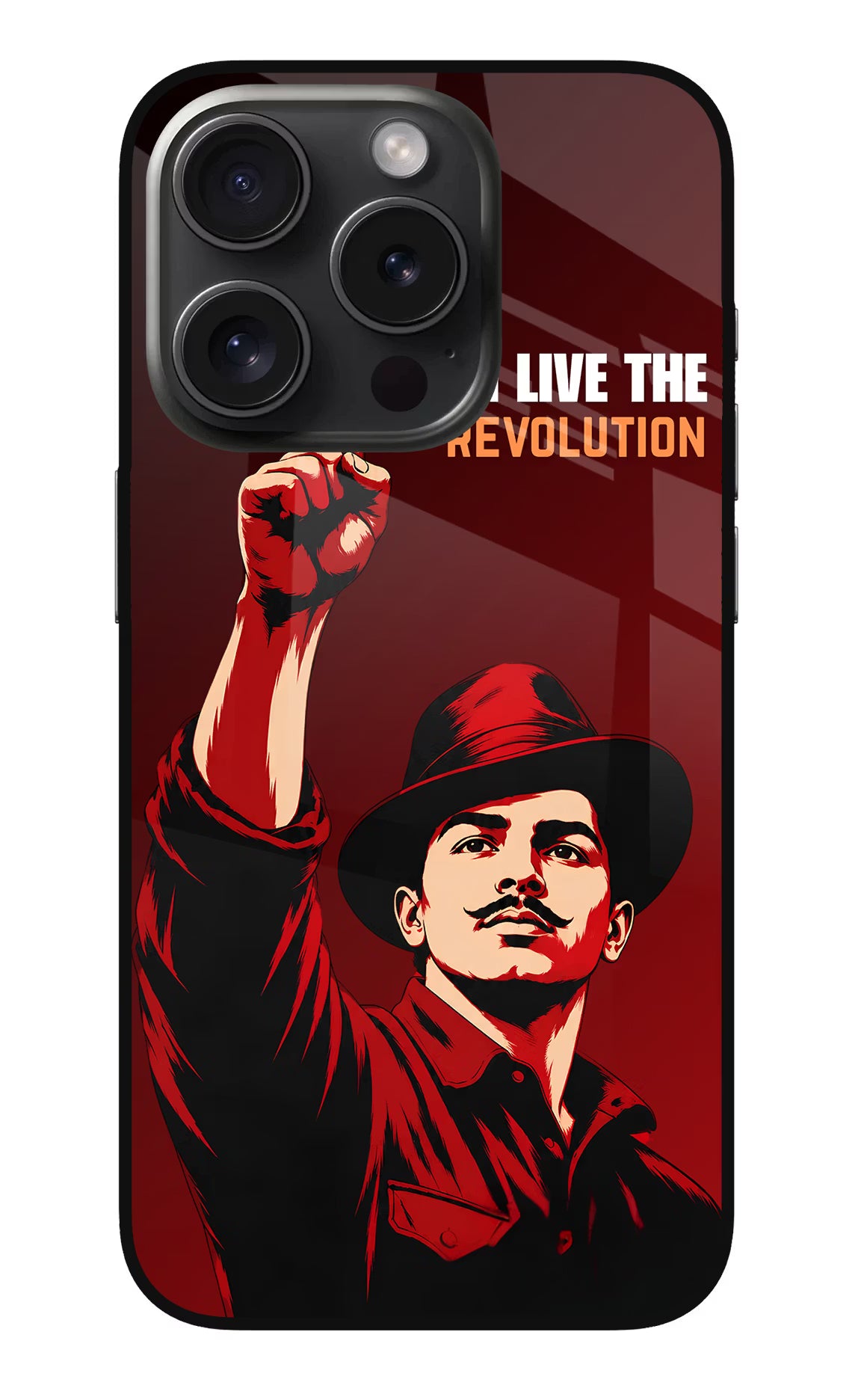 Bhagat Singh Revolution iPhone 15 Pro Glass Case - Bhagat Singh Revolution iPhone 15 Pro Glass Case Bhagat Singh Revolution iPhone 15 Pro Glass Case
