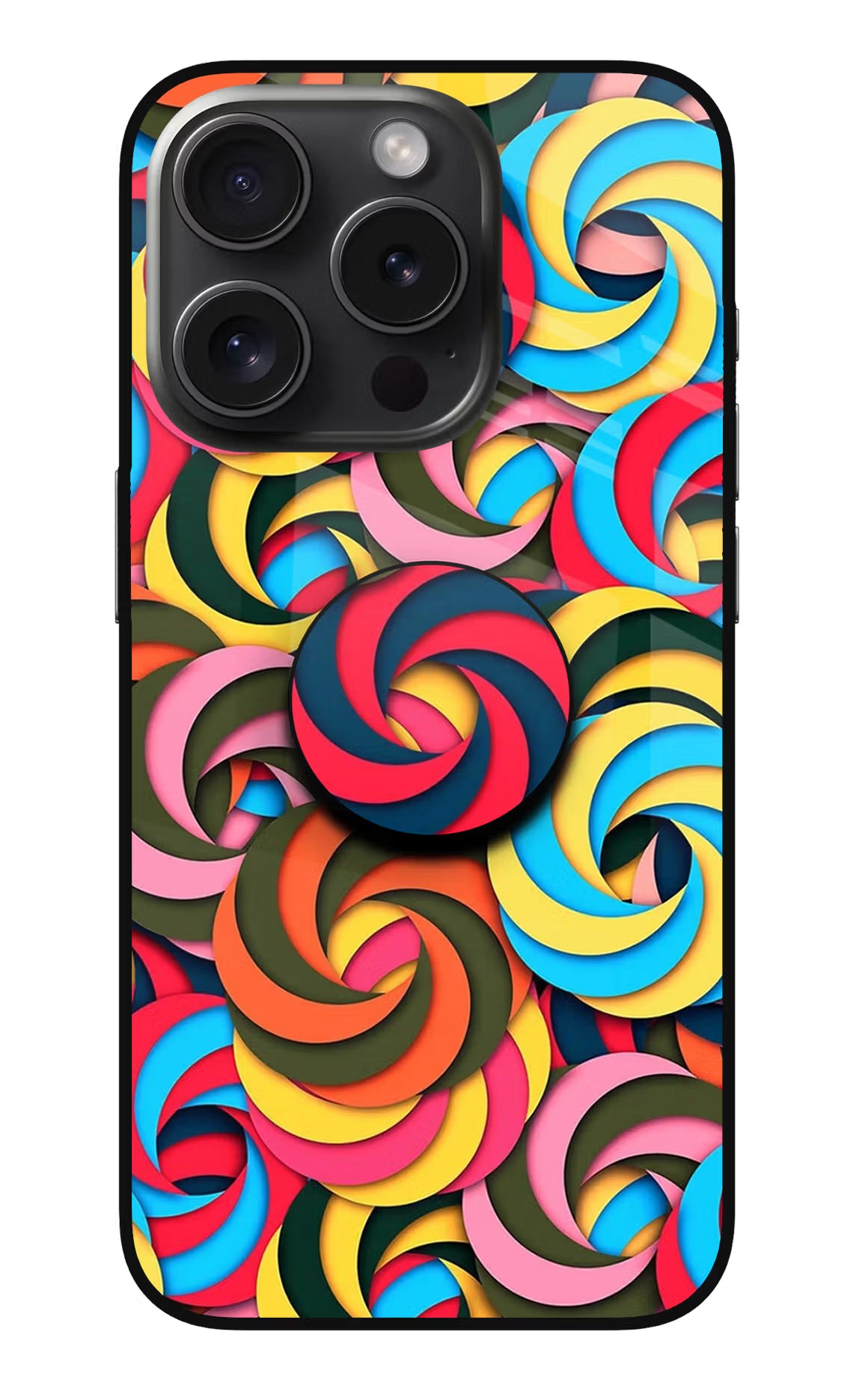 Spiral Pattern iPhone 15 Pro Glass Case - Spiral Pattern iPhone 15 Pro Glass Case Spiral Pattern iPhone 15 Pro Glass Case