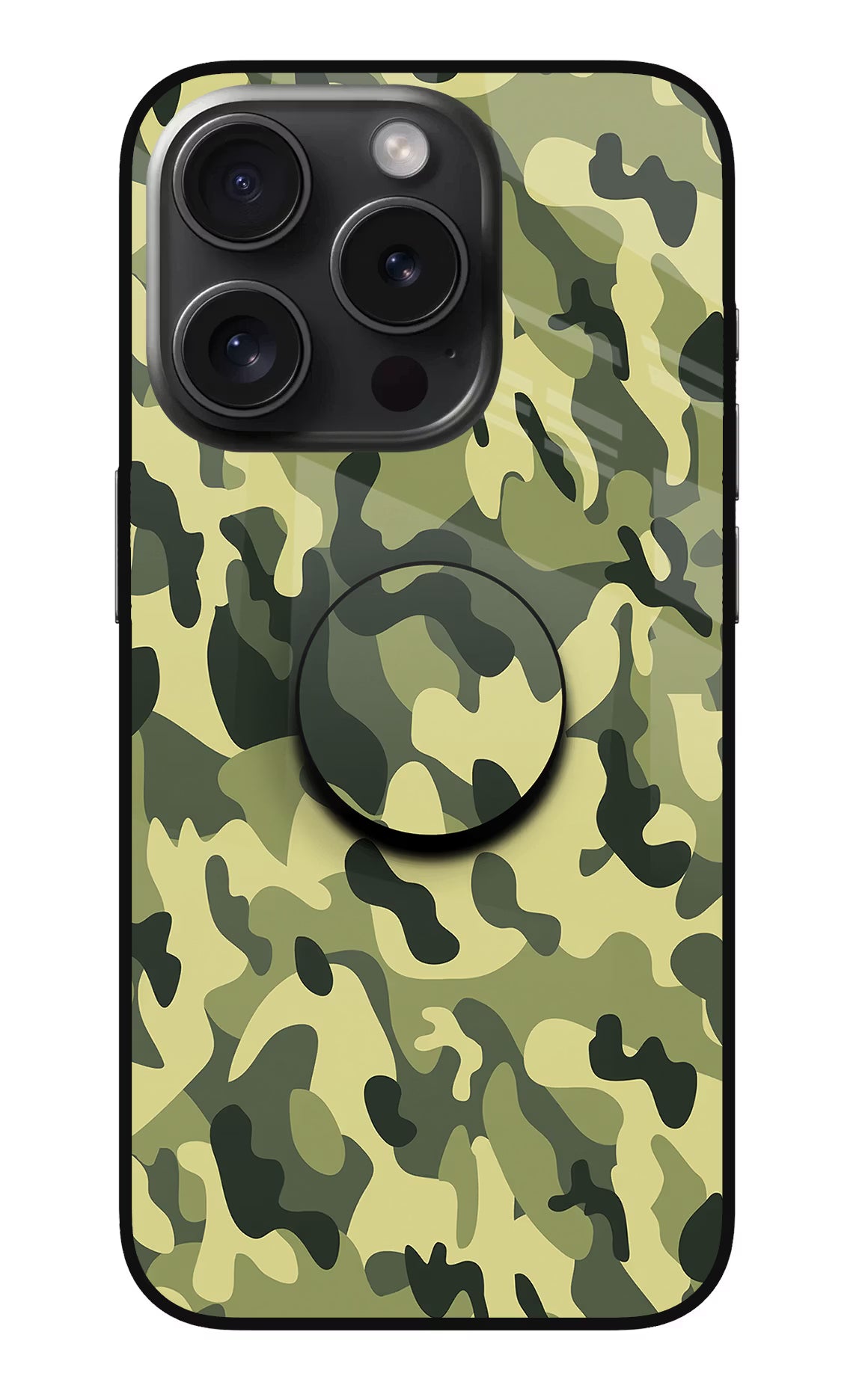 Camouflage iPhone 15 Pro Glass Case - Camouflage iPhone 15 Pro Glass Case Camouflage iPhone 15 Pro Glass Case
