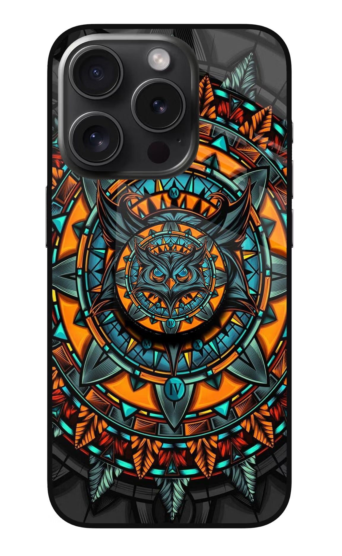 Angry Owl iPhone 15 Pro Glass Case - Angry Owl iPhone 15 Pro Glass Case Angry Owl iPhone 15 Pro Glass Case