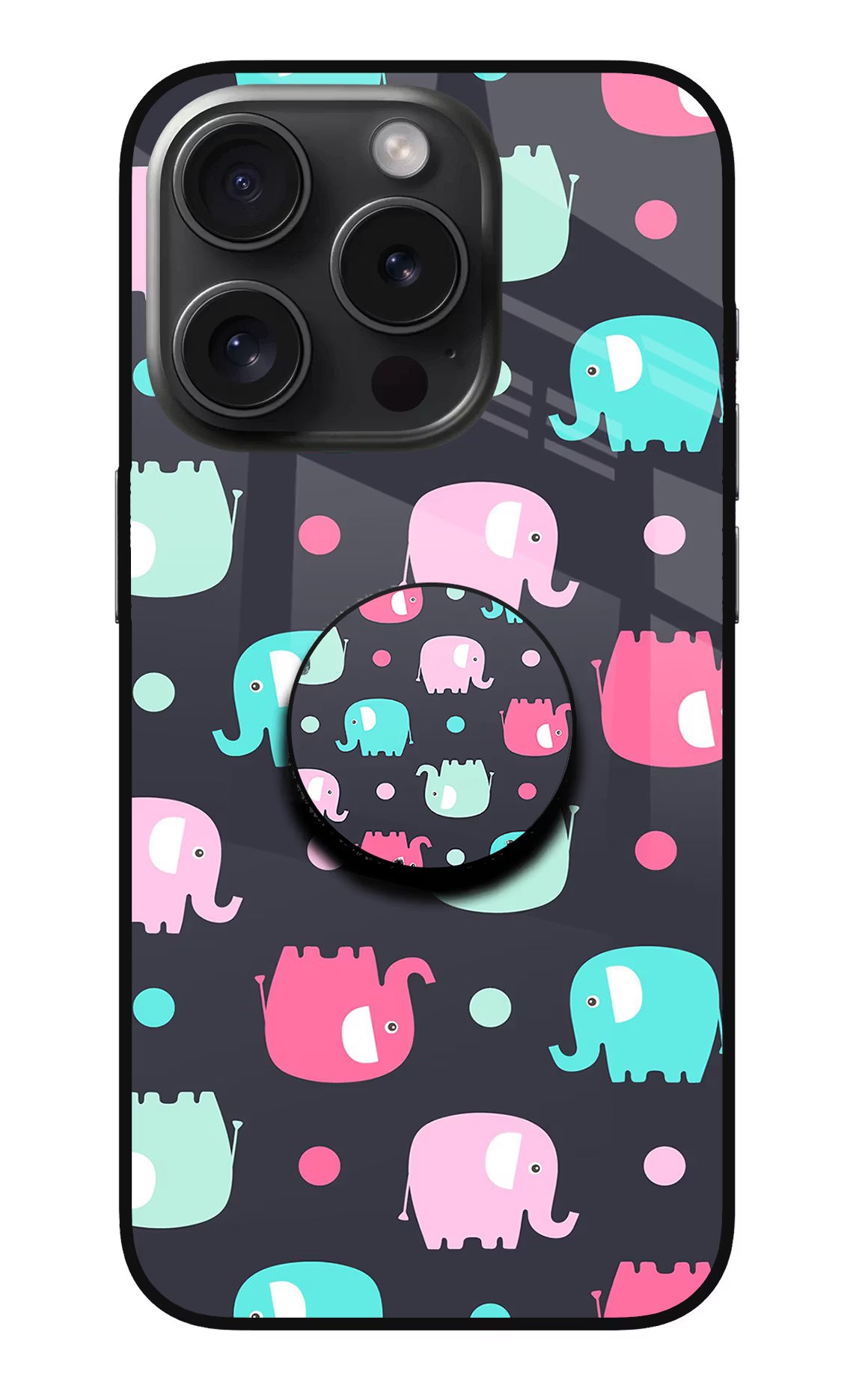 Baby Elephants iPhone 15 Pro Glass Case - Baby Elephants iPhone 15 Pro Glass Case Baby Elephants iPhone 15 Pro Glass Case