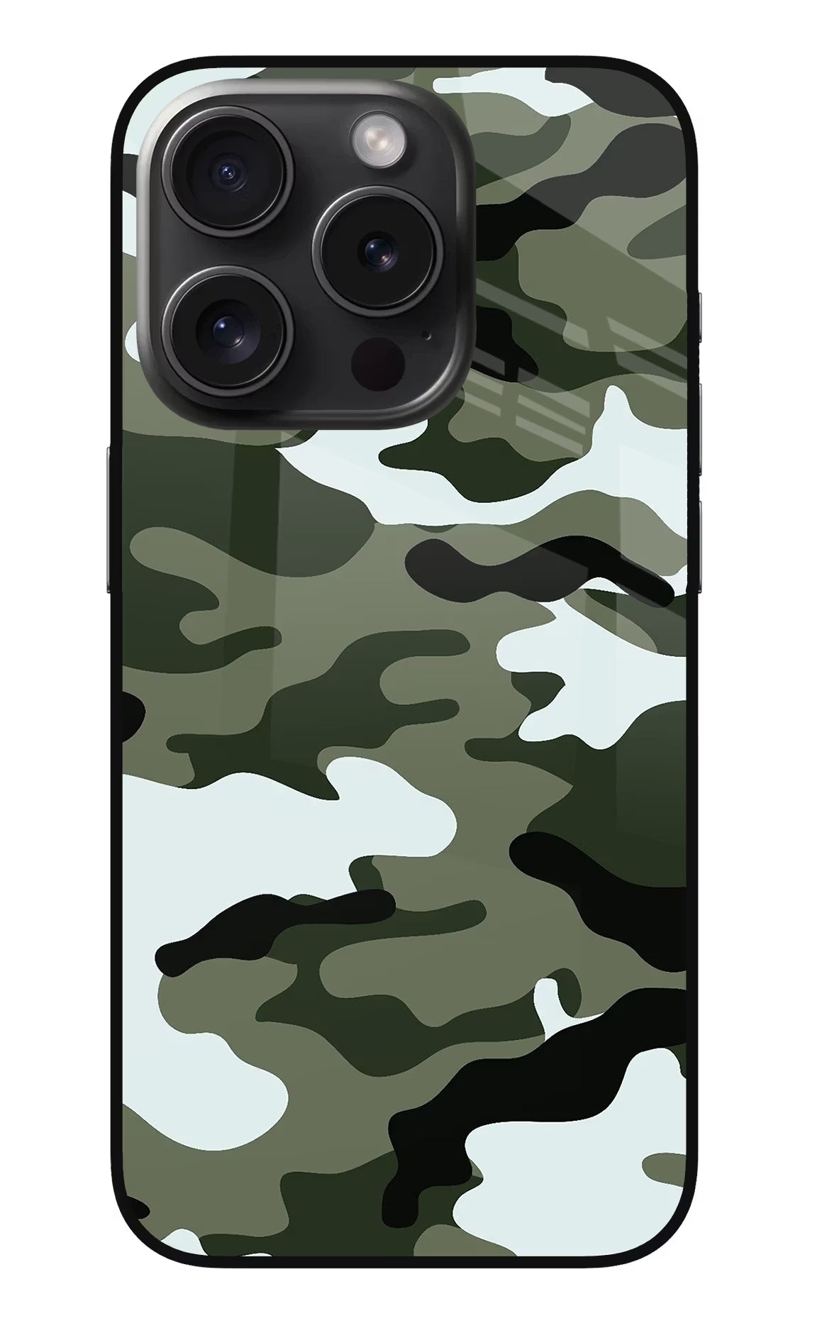 Camouflage iPhone 15 Pro Max Glass Case - Camouflage iPhone 15 Pro Max Glass Case Camouflage iPhone 15 Pro Max Glass Case