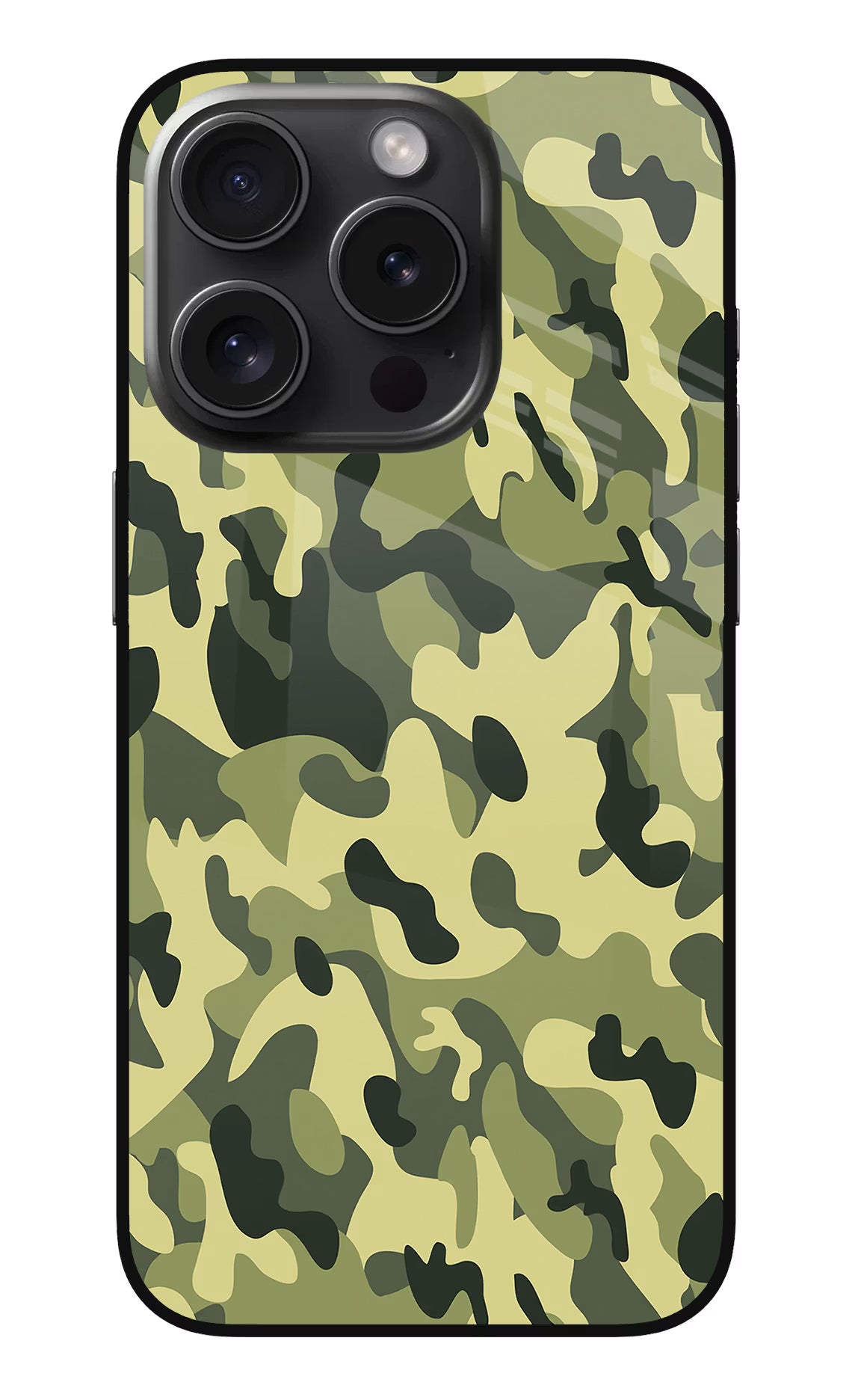 Camouflage iPhone 15 Pro Max Glass Case - Camouflage iPhone 15 Pro Max Glass Case Camouflage iPhone 15 Pro Max Glass Case