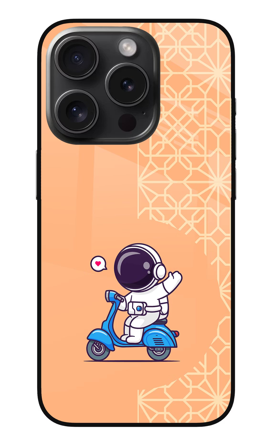 Cute Astronaut Riding iPhone 15 Pro Max Glass Case - Cute Astronaut Riding iPhone 15 Pro Max Glass Case Cute Astronaut Riding iPhone 15 Pro Max Glass Case