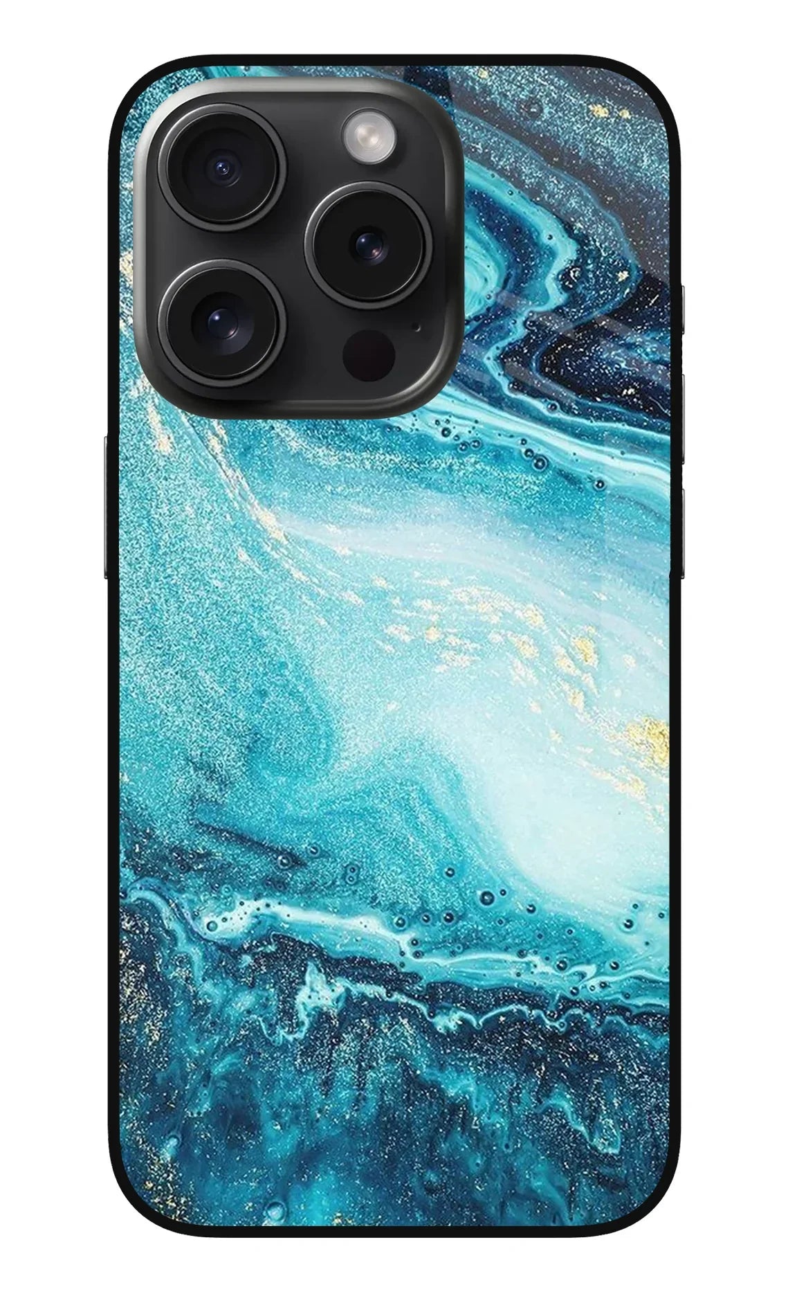 Blue Glitter Marble iPhone 15 Pro Max Glass Case - Blue Glitter Marble iPhone 15 Pro Max Glass Case Blue Glitter Marble iPhone 15 Pro Max Glass Case