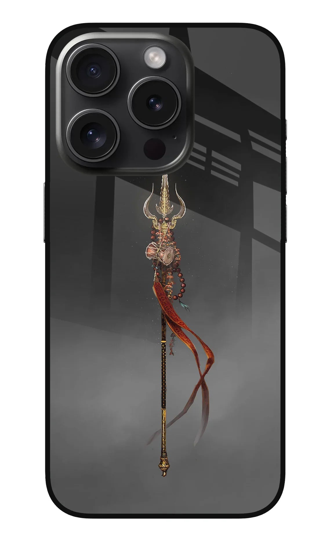 Shiv Trishul iPhone 15 Pro Max Glass Case - Shiv Trishul iPhone 15 Pro Max Glass Case Shiv Trishul iPhone 15 Pro Max Glass Case