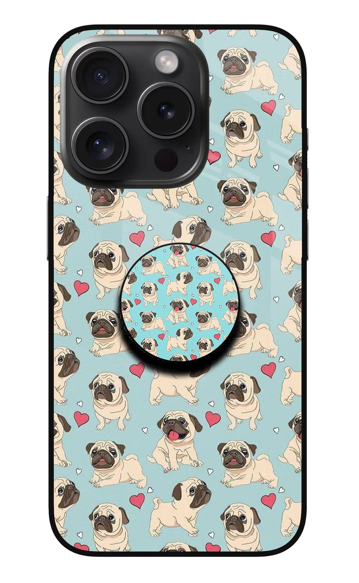 Pug Dog iPhone 15 Pro Max Glass Case - Pug Dog iPhone 15 Pro Max Glass Case Pug Dog iPhone 15 Pro Max Glass Case