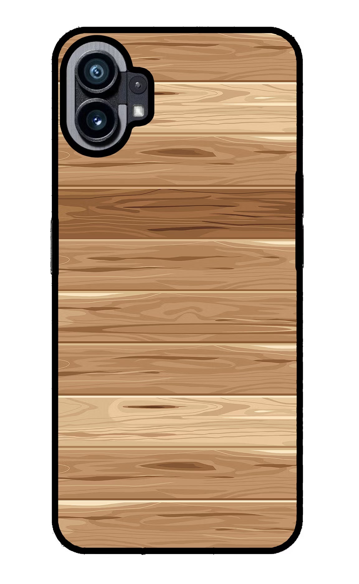 Wooden Vector Nothing Phone 1 Glass Case Back Cover by Casekaro