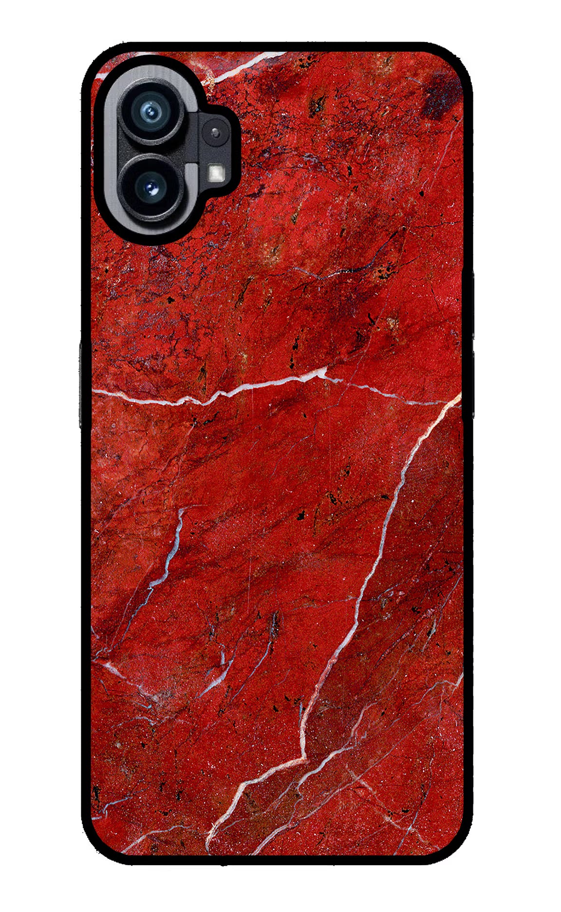 Red Marble Design Nothing Phone 1 Glass Case Back Cover by Casekaro