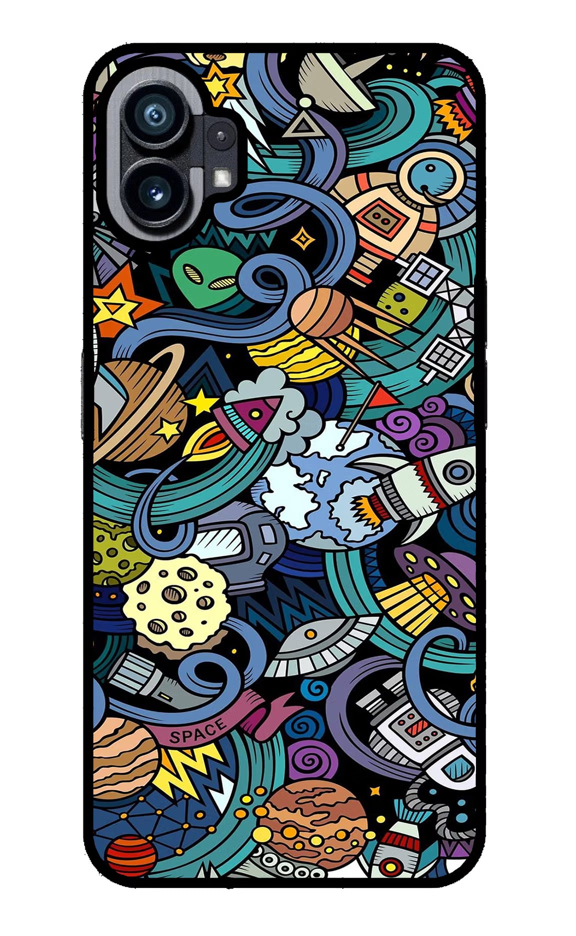 Space Abstract Nothing Phone 1 Glass Case Back Cover by Casekaro