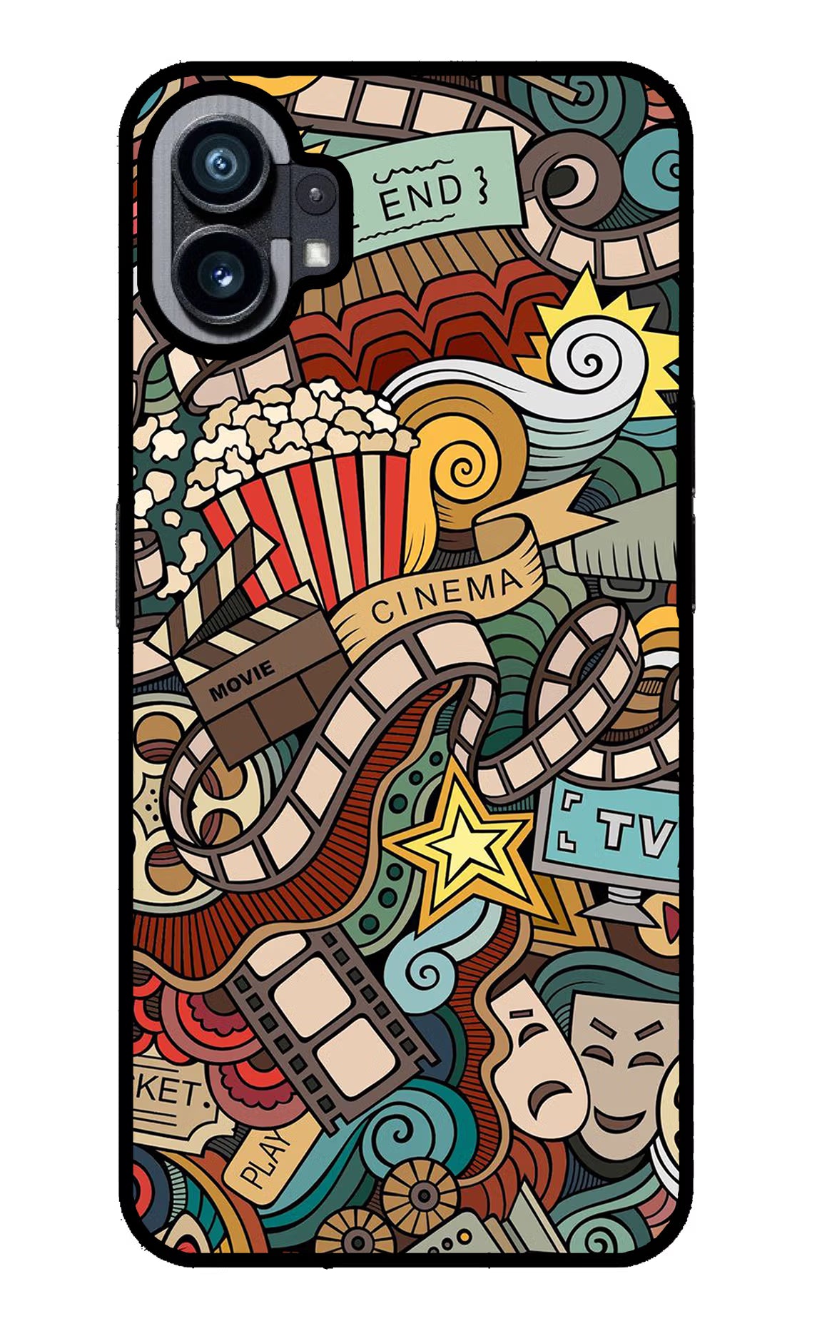 Cinema Abstract Nothing Phone 1 Glass Case Back Cover by Casekaro
