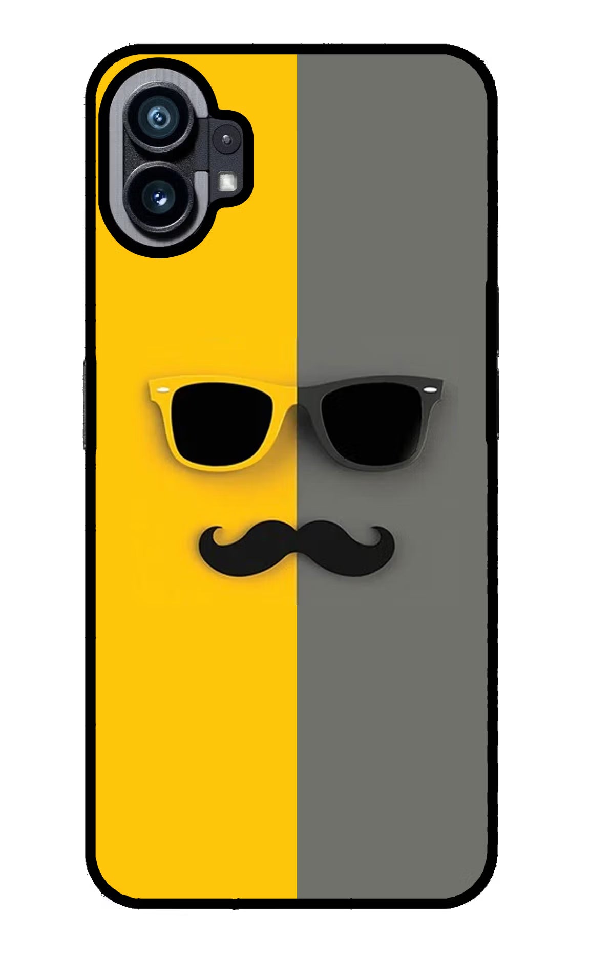 Sunglasses with Mustache Nothing Phone 1 Glass Case Back Cover by Casekaro