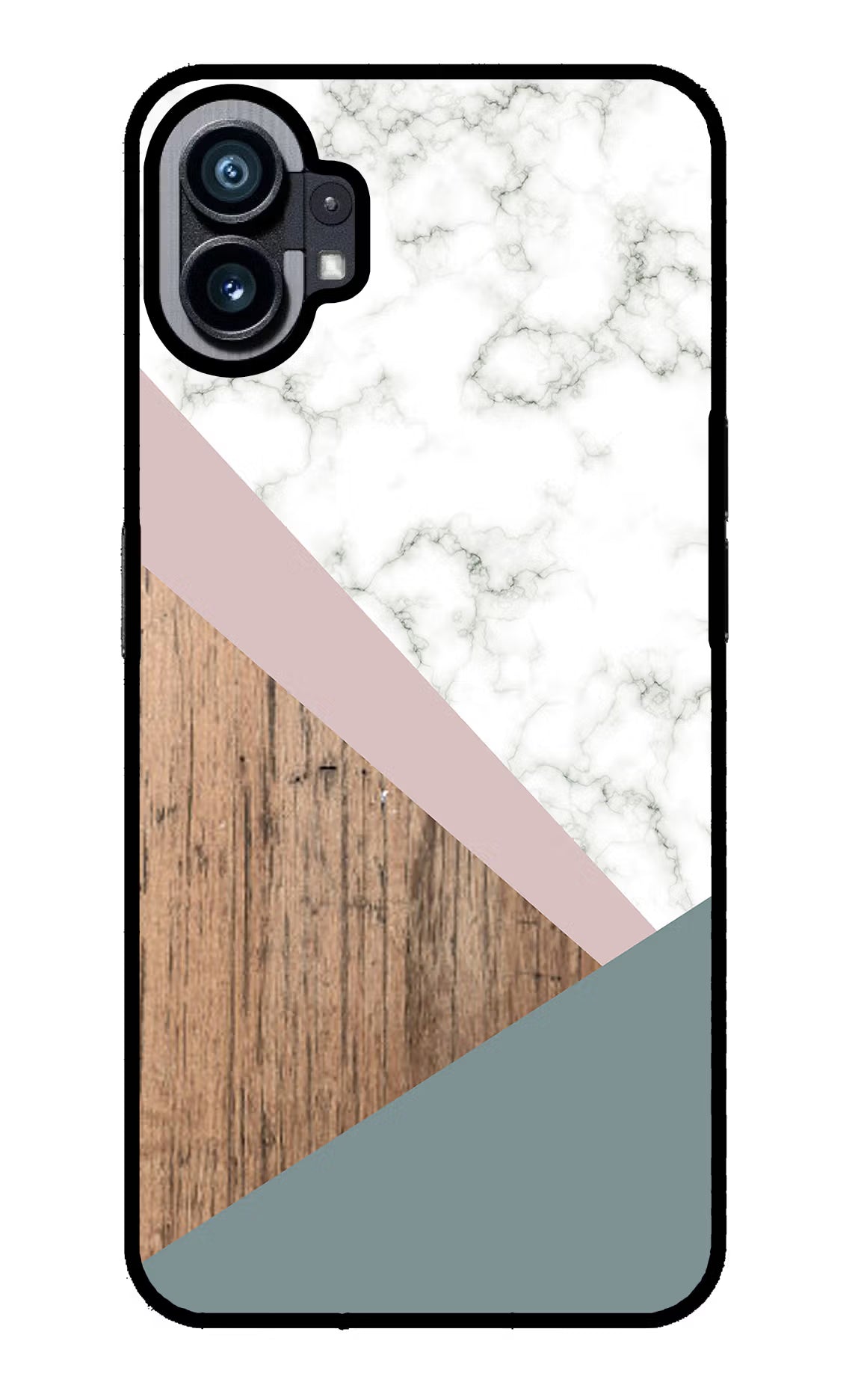 Marble wood Abstract Nothing Phone 1 Glass Case Back Cover by Casekaro
