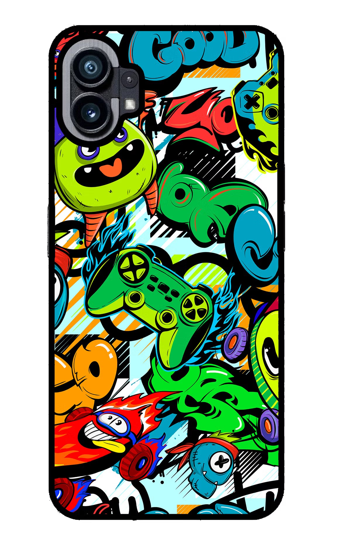 Game Doodle Nothing Phone 1 Glass Case Back Cover by Casekaro