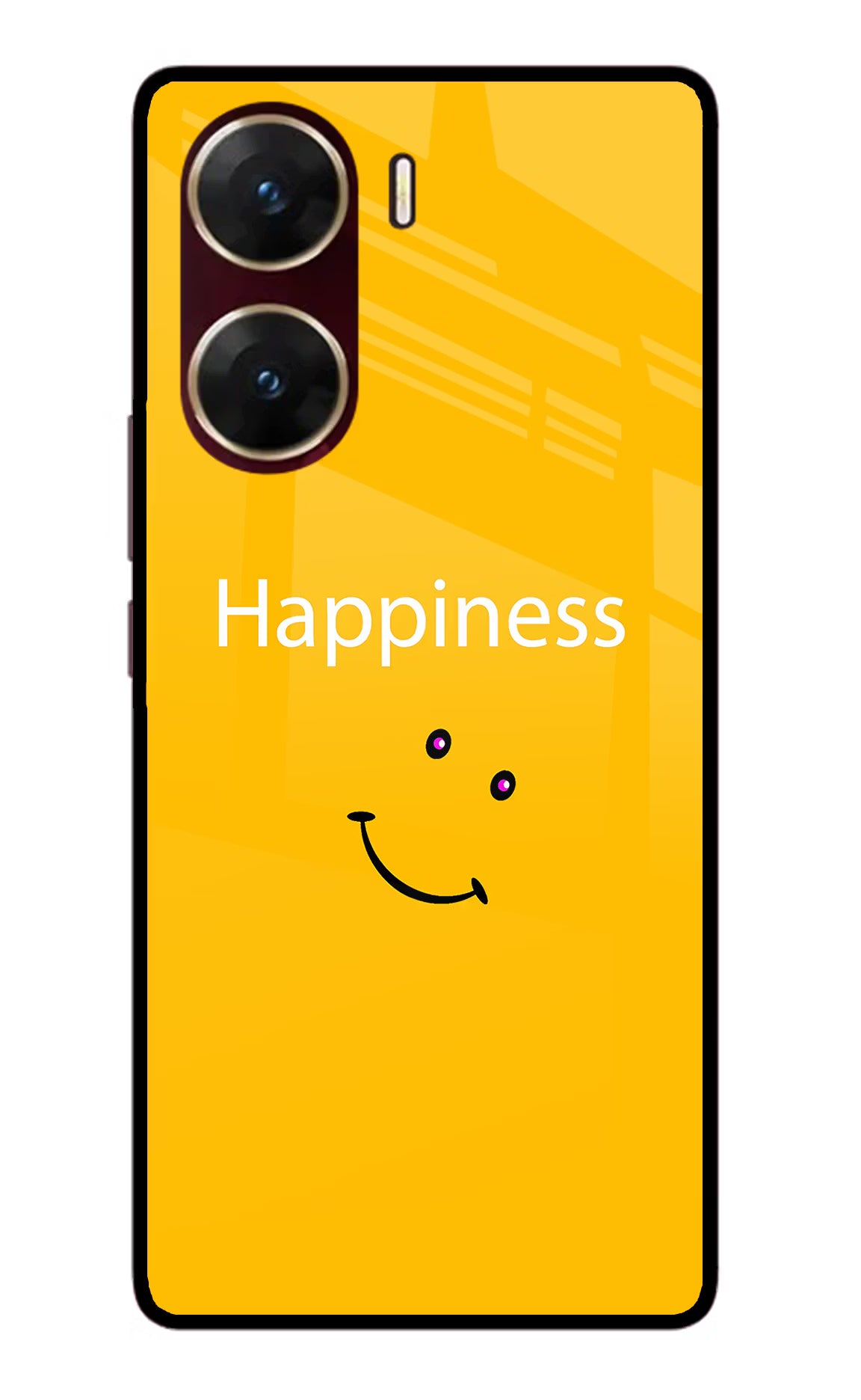 Happiness With Smiley Vivo V29E Glass Case - Happiness With Smiley Vivo V29E Glass Case Happiness With Smiley Vivo V29E Glass Case