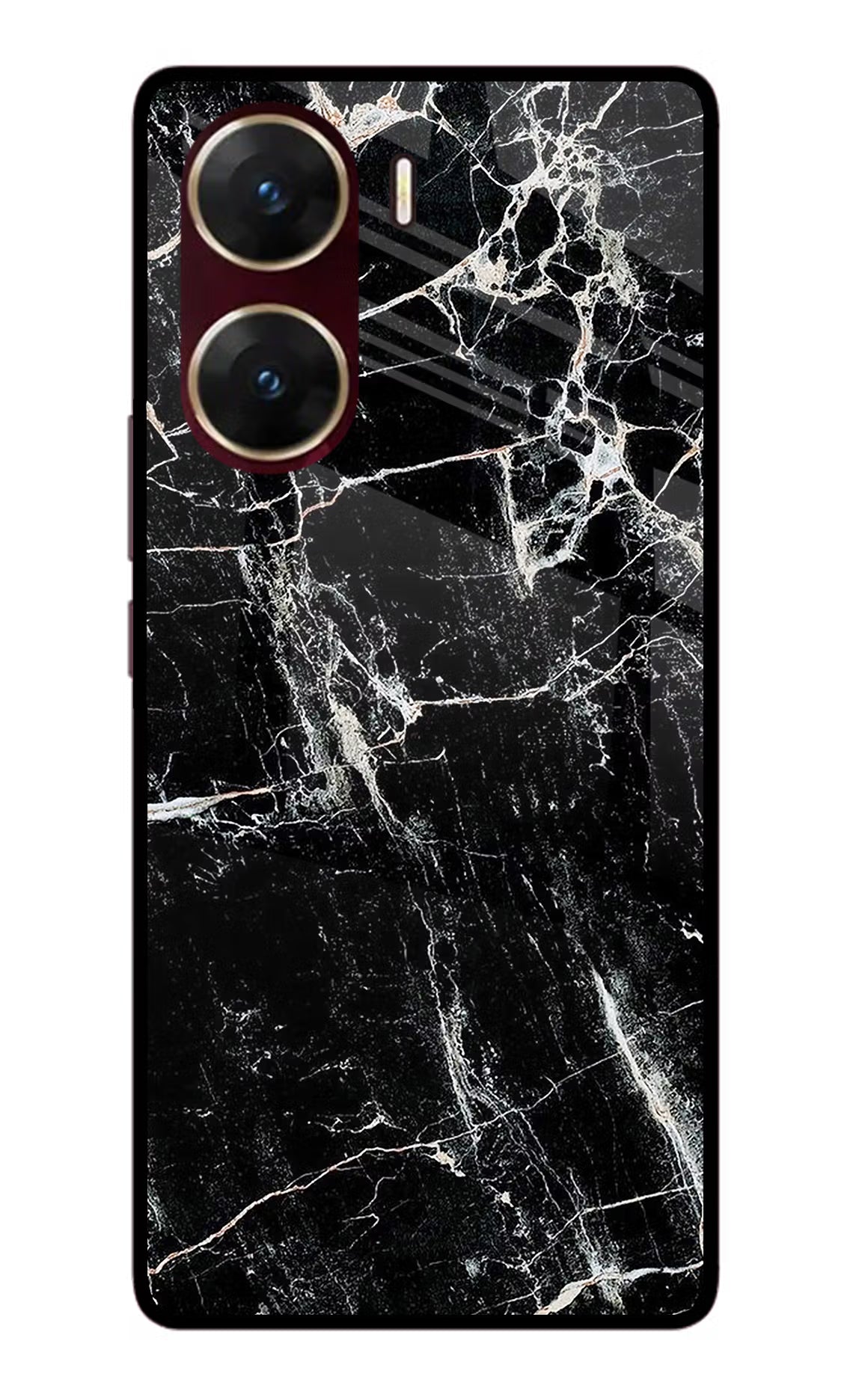 Black Marble Texture Vivo V29E Glass Case - Black Marble Texture Vivo V29E Glass Case Black Marble Texture Vivo V29E Glass Case