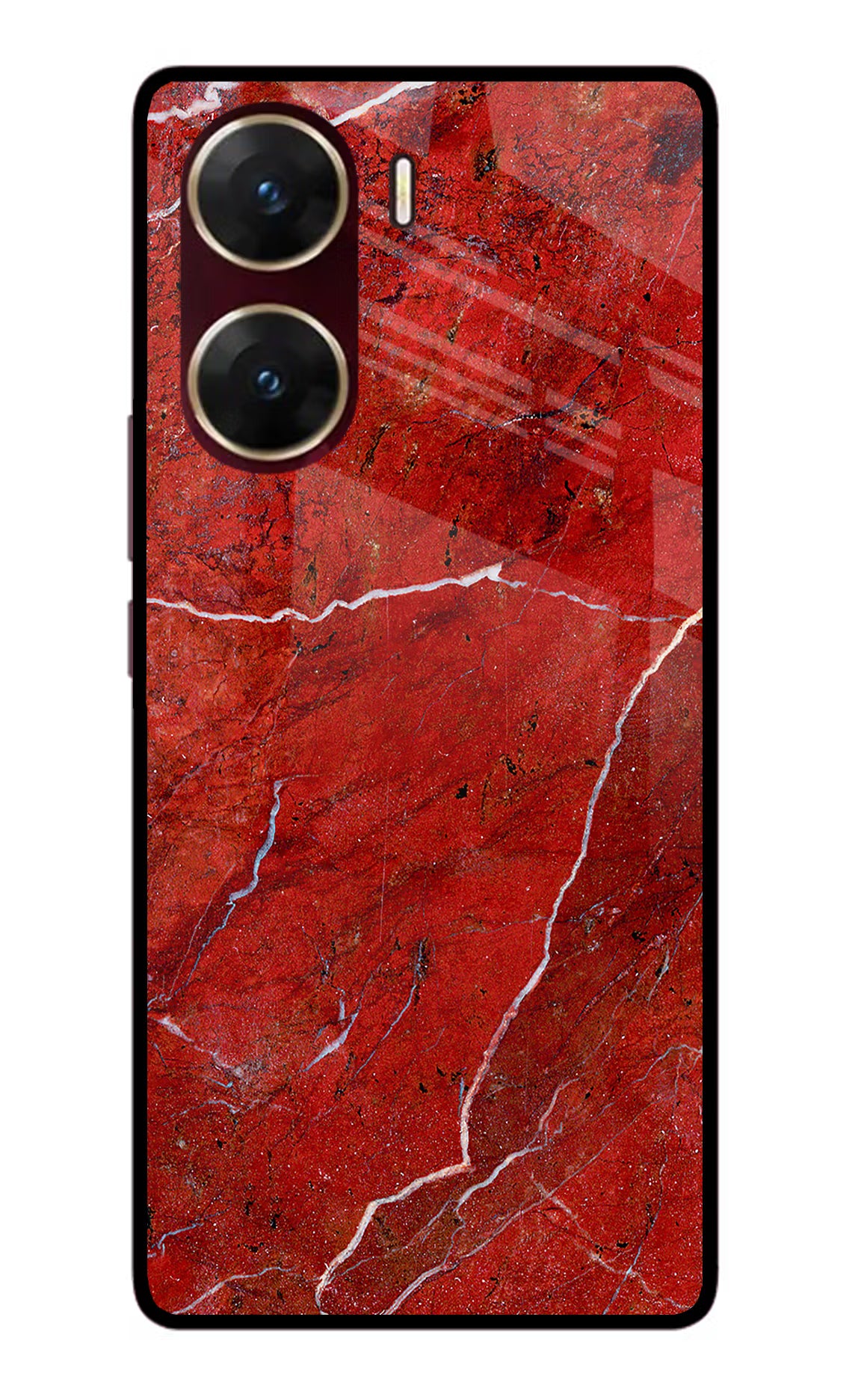 Red Marble Design Vivo V29E Glass Case - Red Marble Design Vivo V29E Glass Case Red Marble Design Vivo V29E Glass Case
