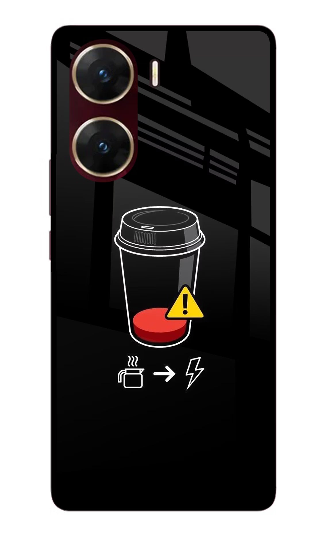 Coffee Vivo V29E Glass Case - Coffee Vivo V29E Glass Case Coffee Vivo V29E Glass Case