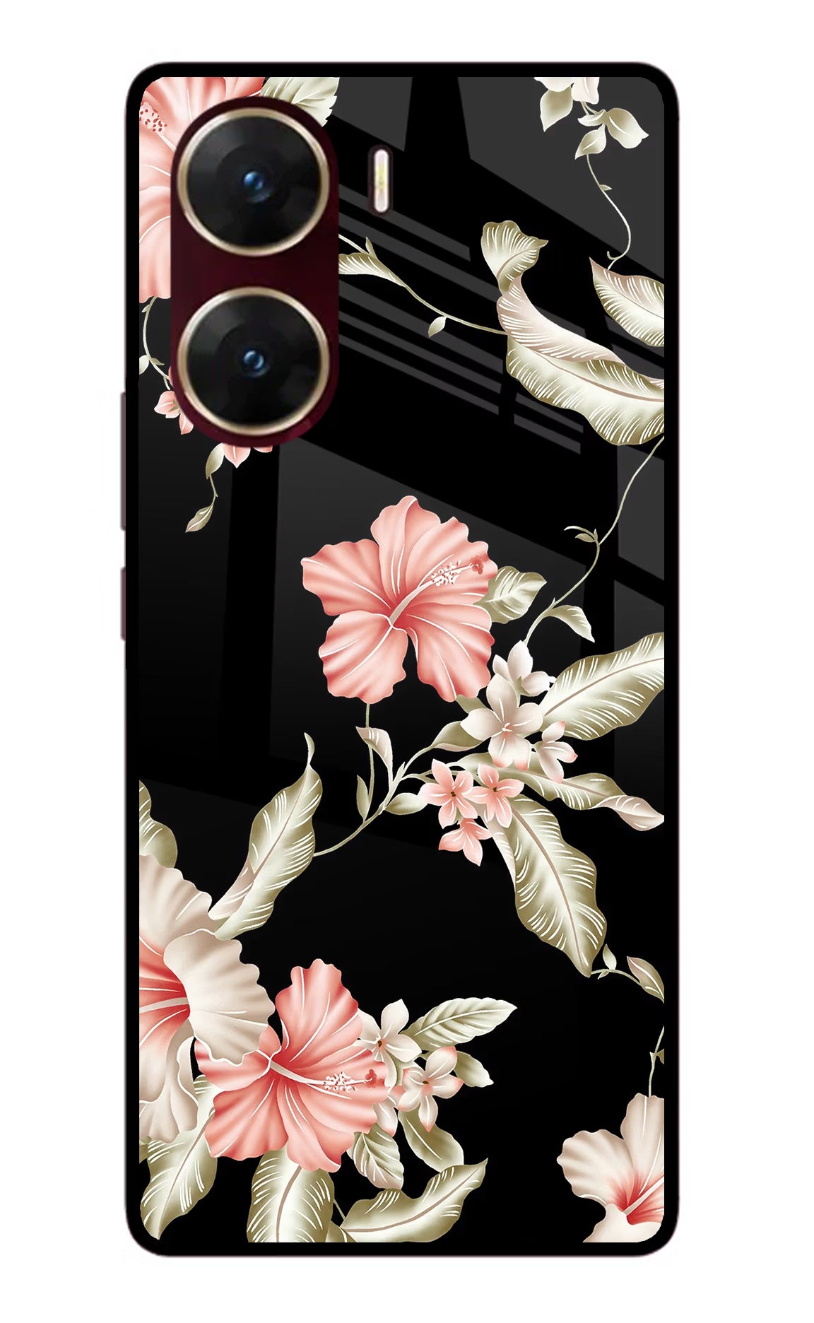 Flowers Vivo V29E Glass Case - Flowers Vivo V29E Glass Case Flowers Vivo V29E Glass Case