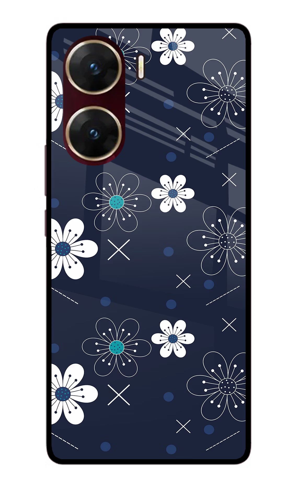 Flowers Vivo V29E Glass Case - Flowers Vivo V29E Glass Case Flowers Vivo V29E Glass Case