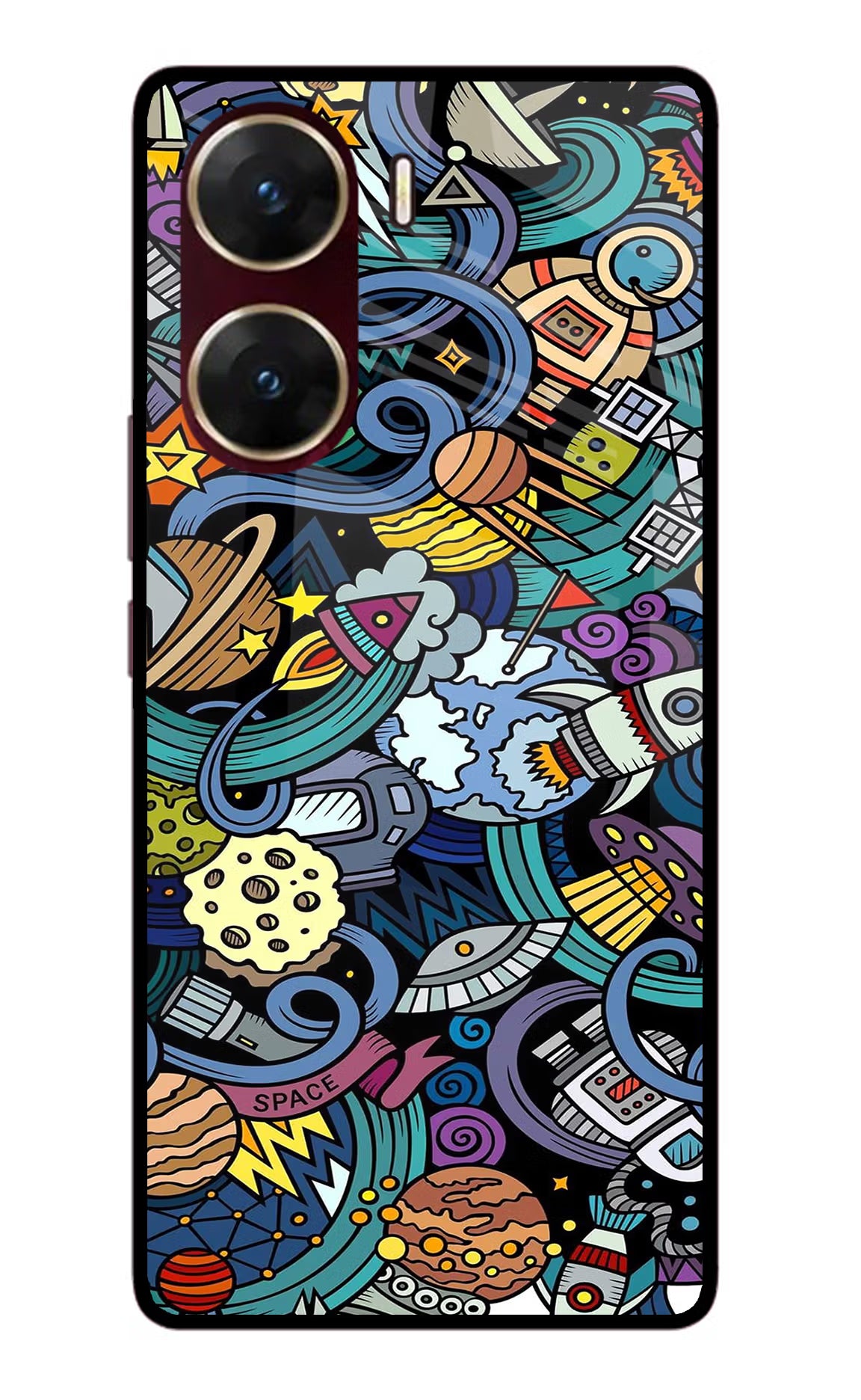 Space Abstract Vivo V29E Glass Case - Space Abstract Vivo V29E Glass Case Space Abstract Vivo V29E Glass Case