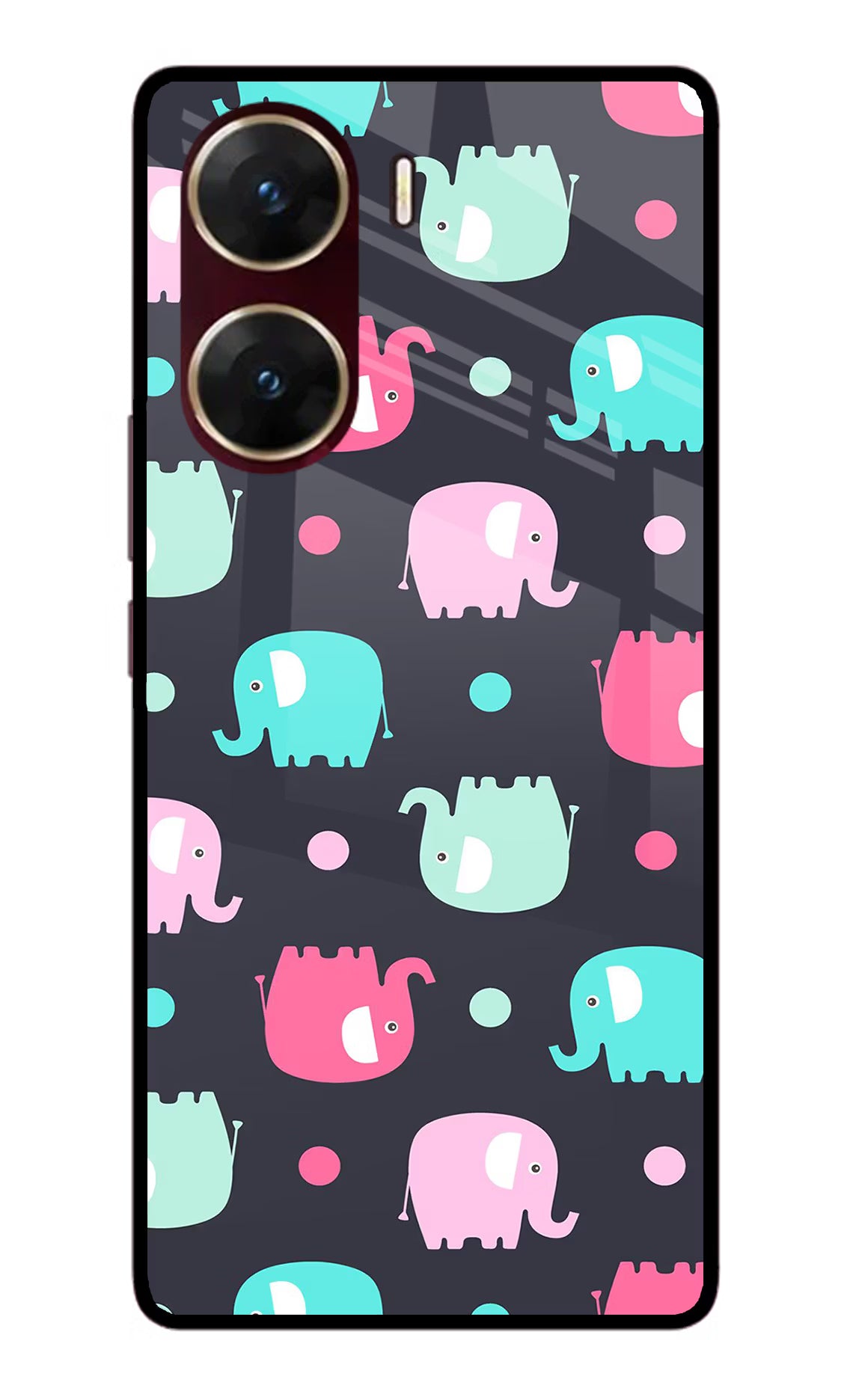 Elephants Vivo V29E Glass Case - Elephants Vivo V29E Glass Case Elephants Vivo V29E Glass Case