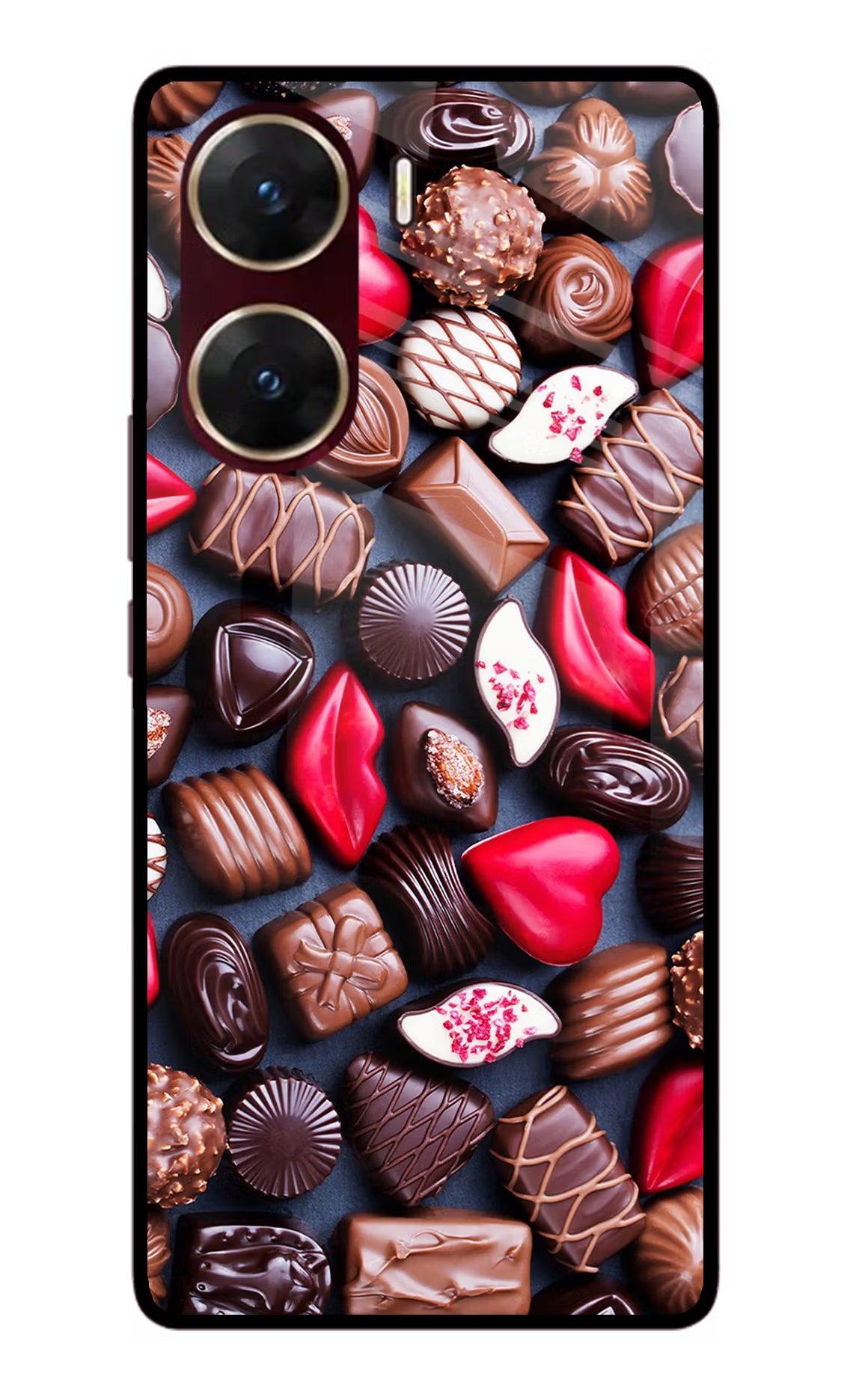 Chocolates Vivo V29E Glass Case - Chocolates Vivo V29E Glass Case Chocolates Vivo V29E Glass Case