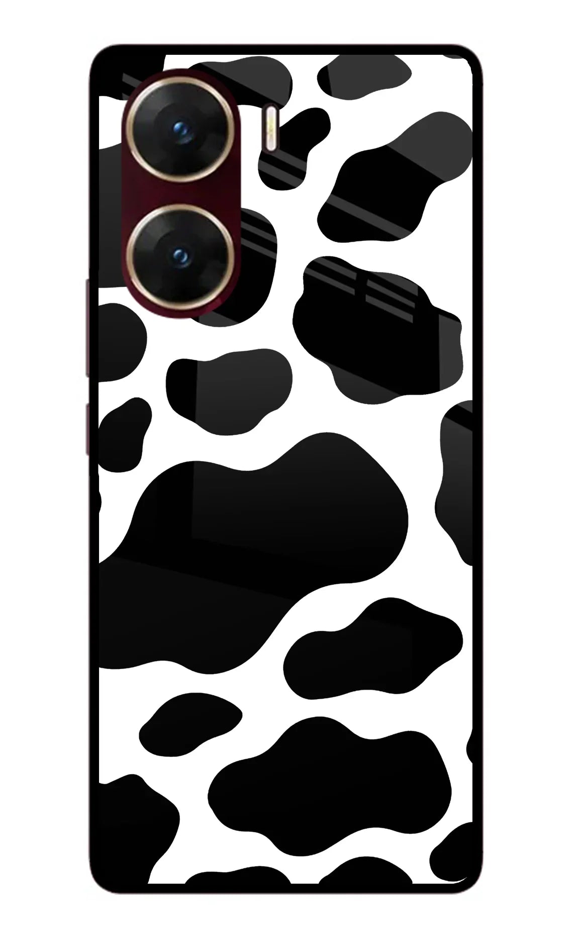 Cow Spots Vivo V29E Glass Case - Cow Spots Vivo V29E Glass Case Cow Spots Vivo V29E Glass Case