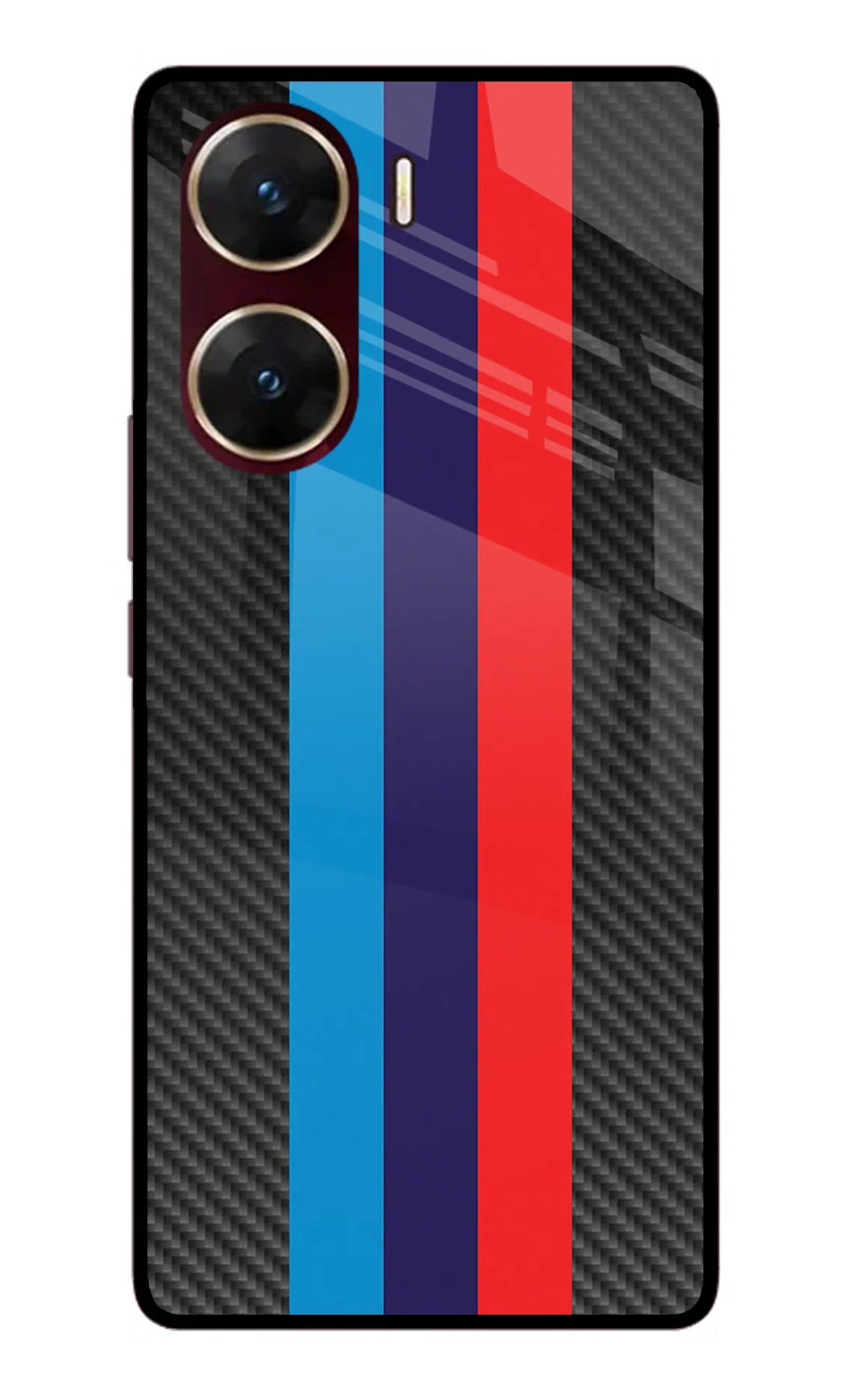 BMW Stripes Pattern Vivo V29E Glass Case - BMW Stripes Pattern Vivo V29E Glass Case BMW Stripes Pattern Vivo V29E Glass Case