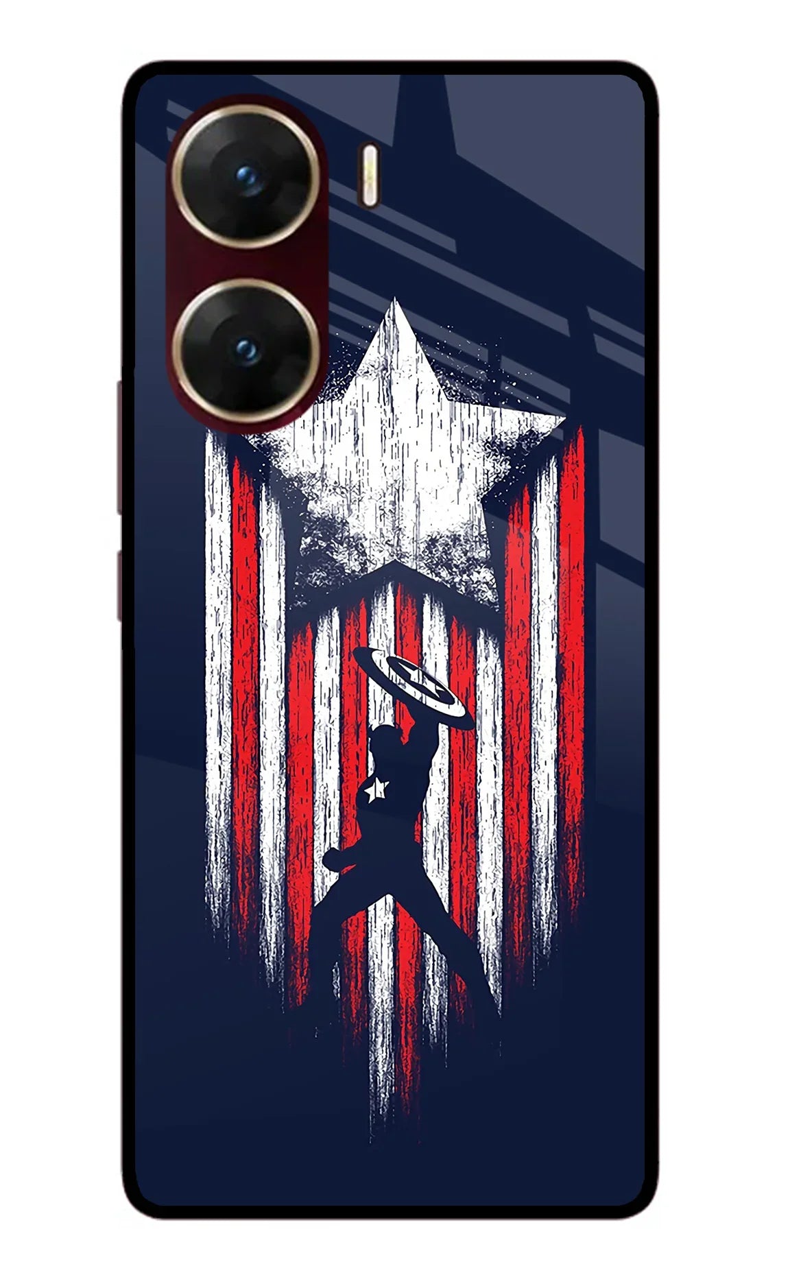 Captain America Marvel Art Vivo V29E Glass Case - Captain America Marvel Art Vivo V29E Glass Case Captain America Marvel Art Vivo V29E Glass Case