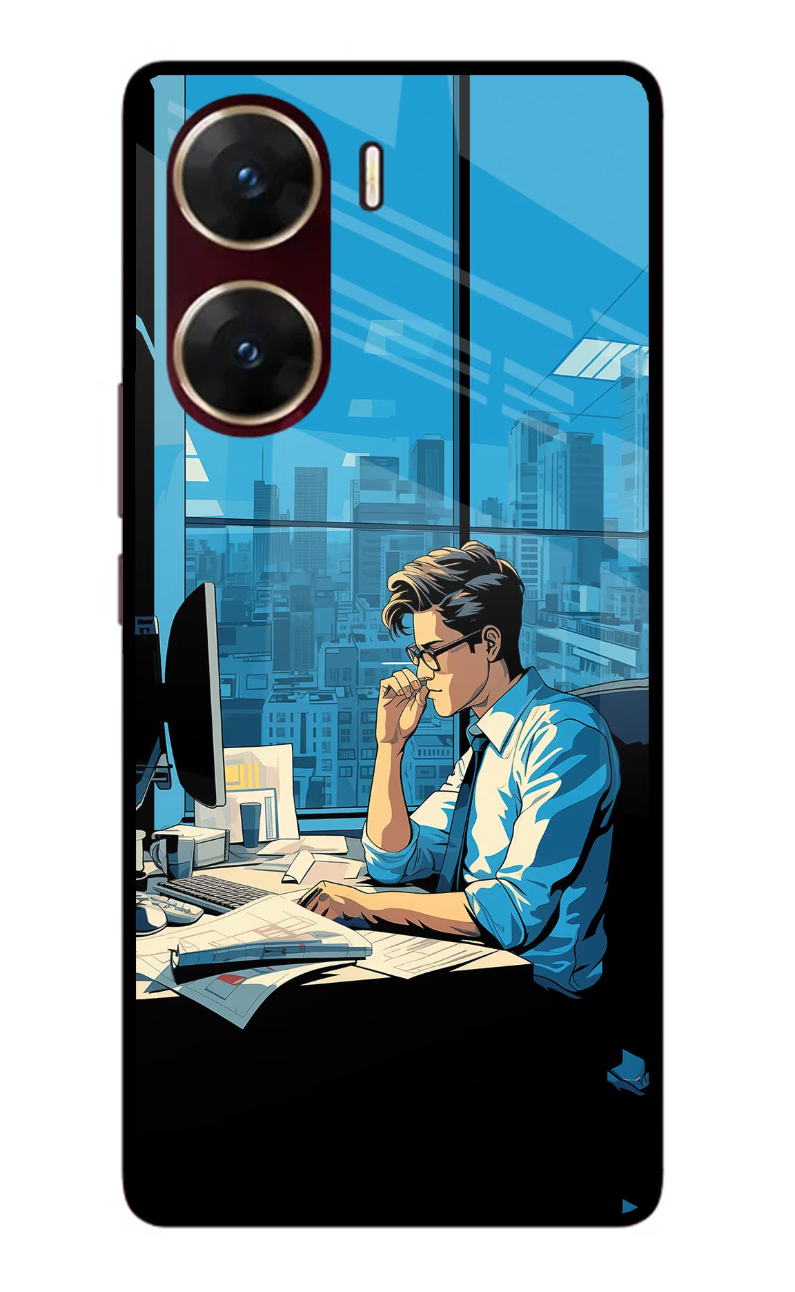 Focused Hustler (AI Generated) Vivo V29E Glass Case - Focused Hustler (AI Generated) Vivo V29E Glass Case Focused Hustler (AI Generated) Vivo V29E Glass Case