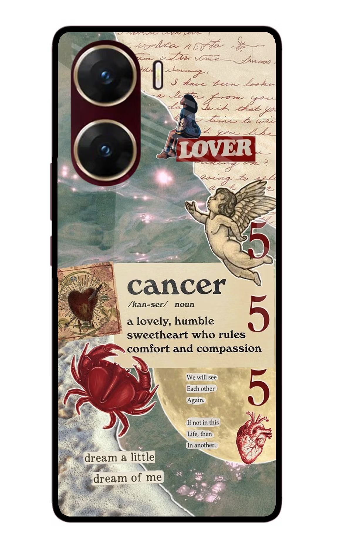 Cancer Zodiac Vivo V29E Glass Case - Cancer Zodiac Vivo V29E Glass Case Cancer Zodiac Vivo V29E Glass Case