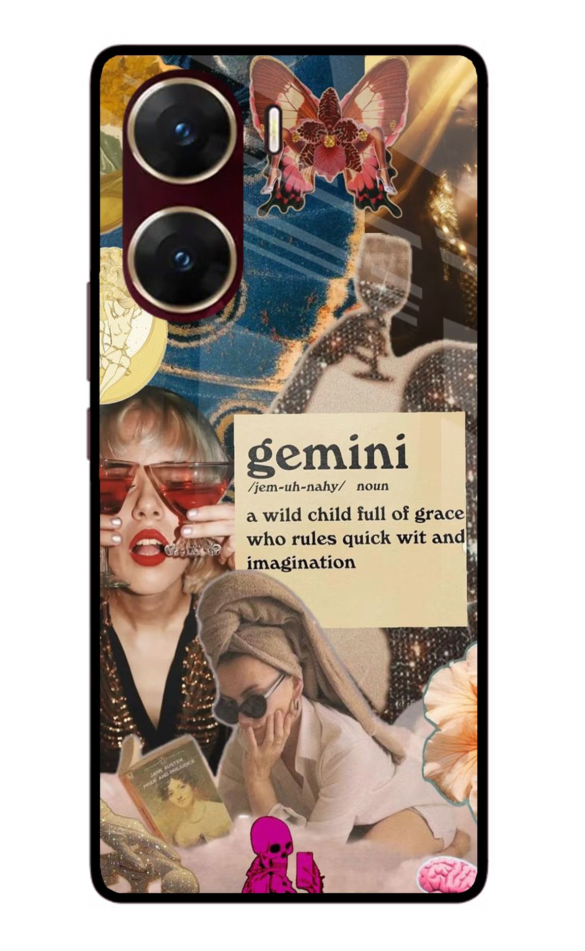 Gemini Zodiac Vivo V29E Glass Case - Gemini Zodiac Vivo V29E Glass Case Gemini Zodiac Vivo V29E Glass Case