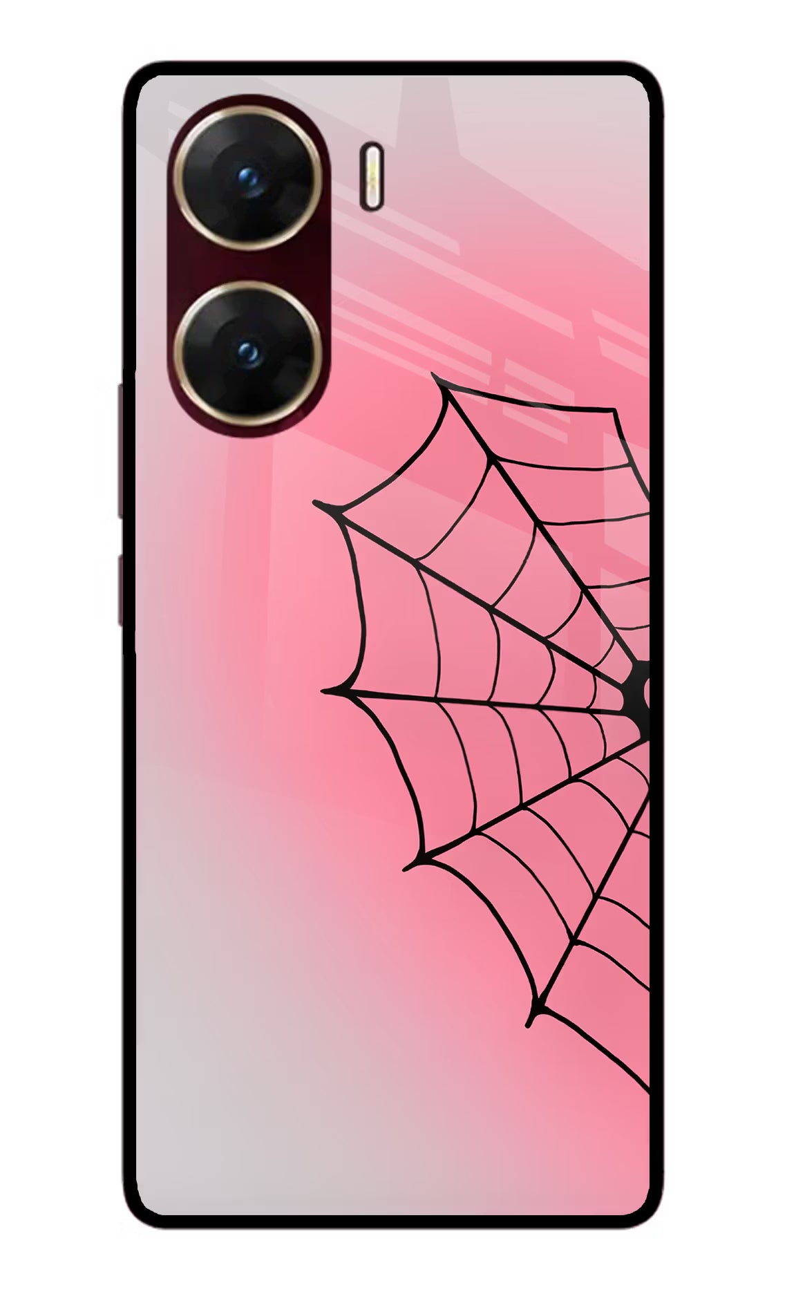 Pink Web Vivo V29E Glass Case - Pink Web Vivo V29E Glass Case Pink Web Vivo V29E Glass Case