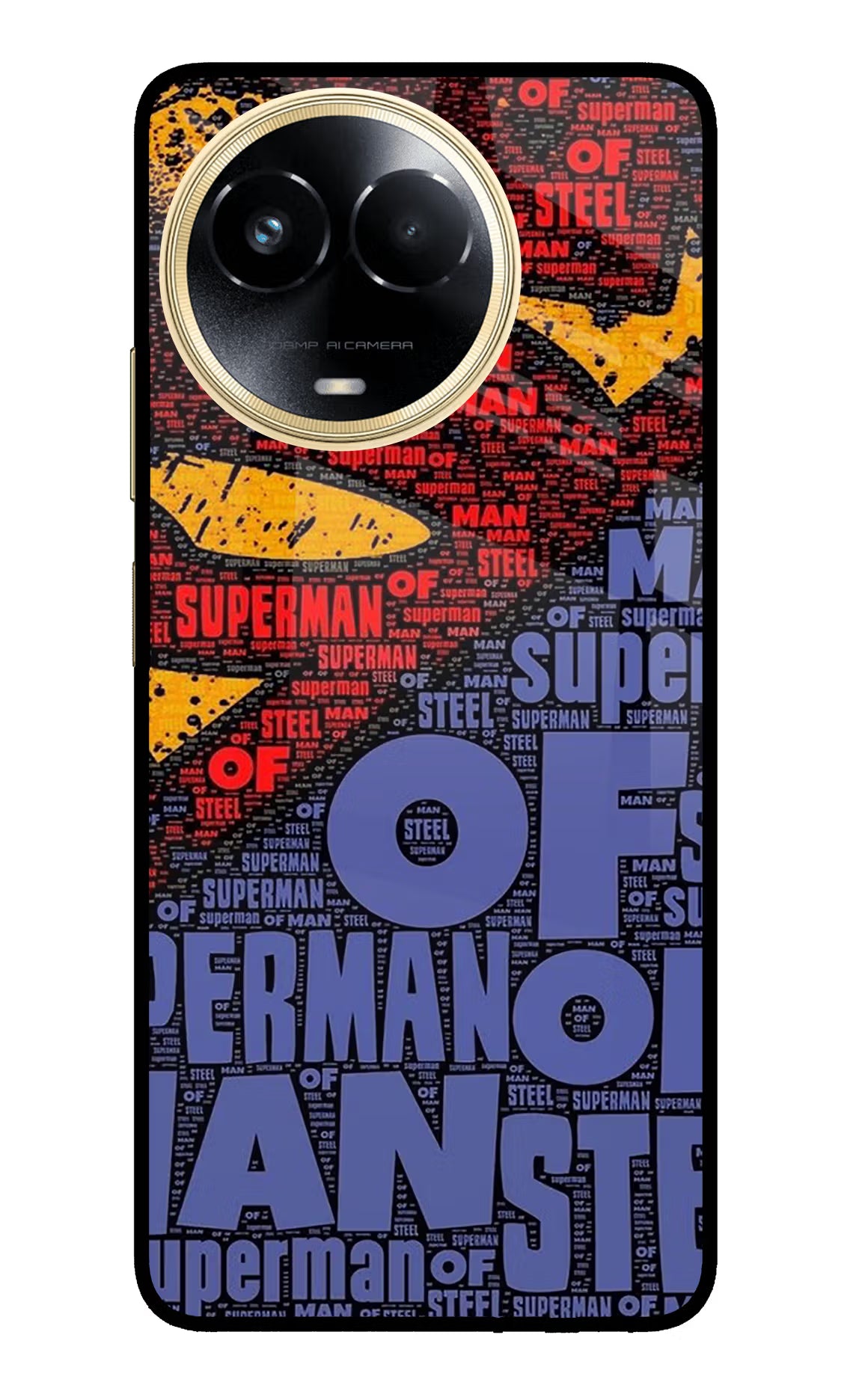 Superman Realme 11 5G/11X 5G/C67 Glass Case - Superman Realme 11 5G/11X 5G/C67 Glass Case Superman Realme 11 5G/11X 5G/C67 Glass Case