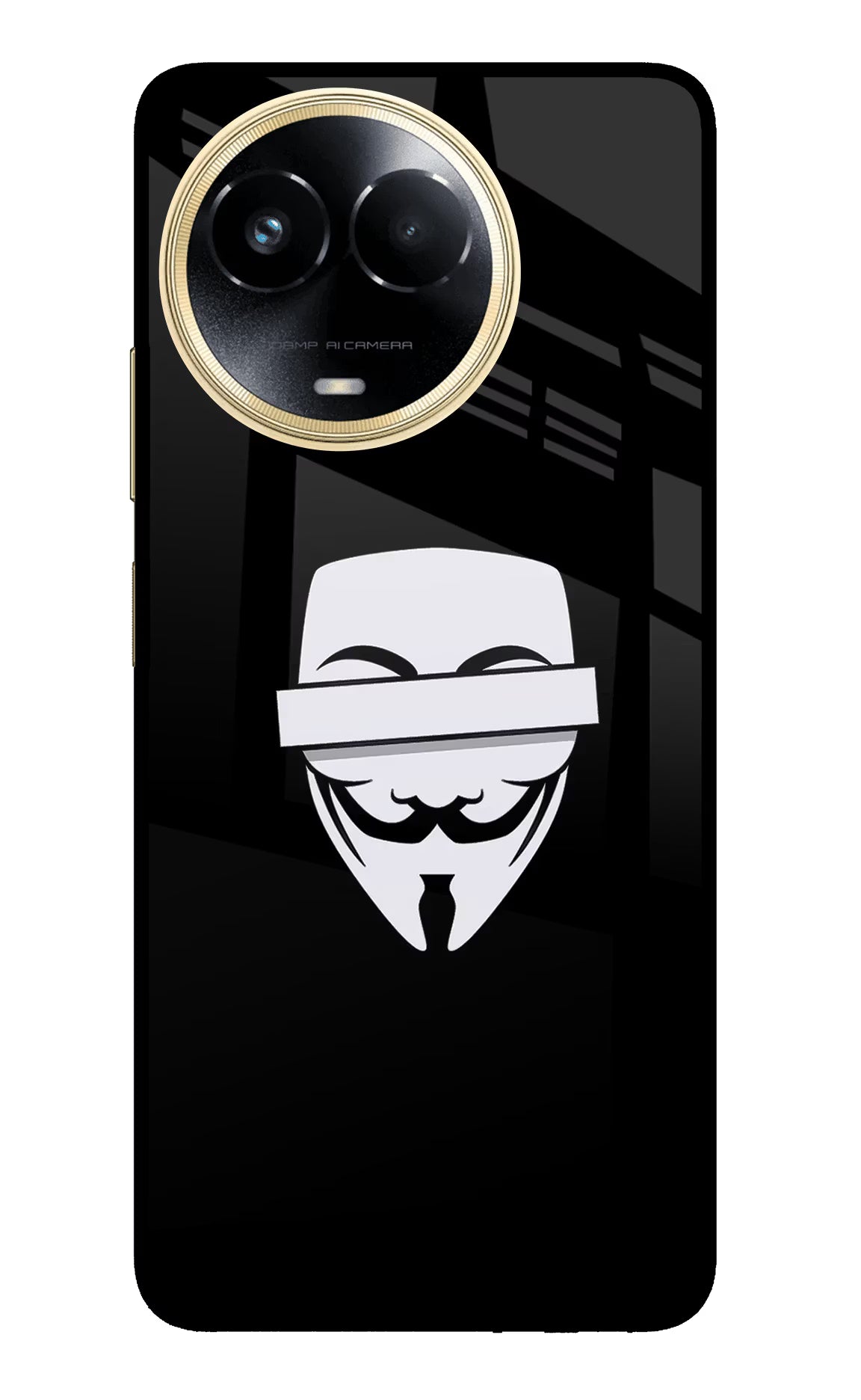 Anonymous Face Realme 11 5G/11X 5G/C67 Glass Case - Anonymous Face Realme 11 5G/11X 5G/C67 Glass Case Anonymous Face Realme 11 5G/11X 5G/C67 Glass Case