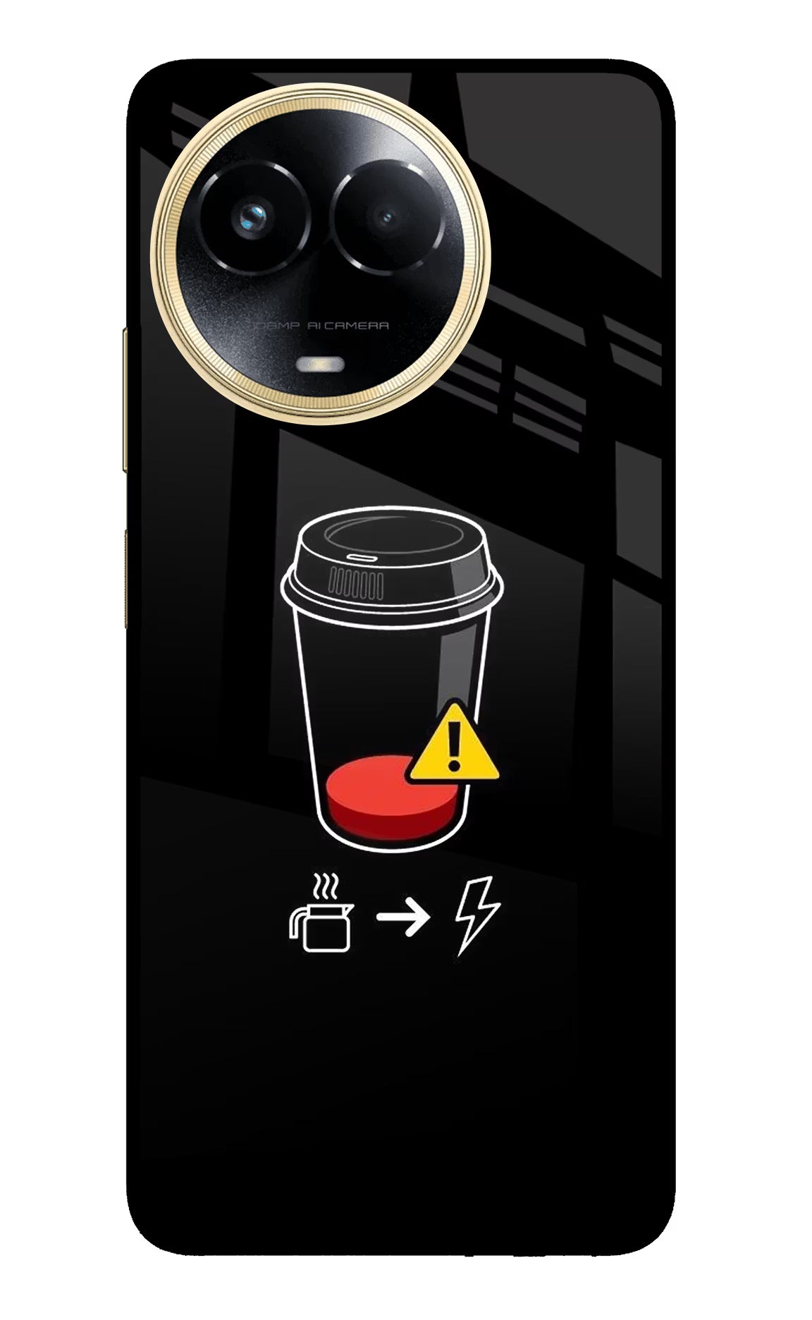 Coffee Realme 11 5G/11X 5G/C67 Glass Case - Coffee Realme 11 5G/11X 5G/C67 Glass Case Coffee Realme 11 5G/11X 5G/C67 Glass Case