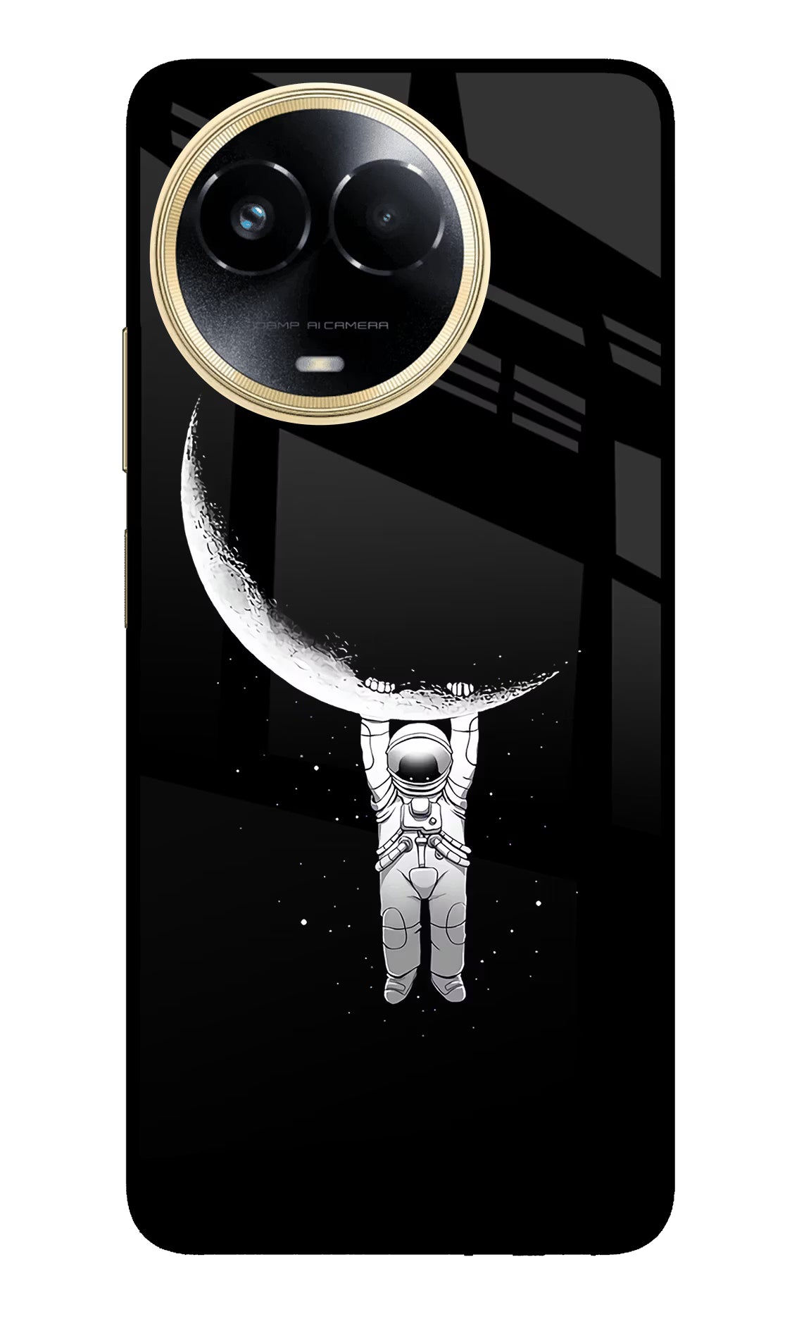 Moon Space Realme 11 5G/11X 5G/C67 Glass Case - Moon Space Realme 11 5G/11X 5G/C67 Glass Case Moon Space Realme 11 5G/11X 5G/C67 Glass Case