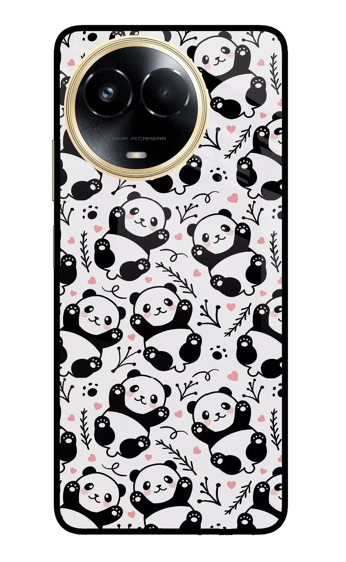 Cute Panda Realme 11 5G/11X 5G/C67 Glass Case - Cute Panda Realme 11 5G/11X 5G/C67 Glass Case Cute Panda Realme 11 5G/11X 5G/C67 Glass Case
