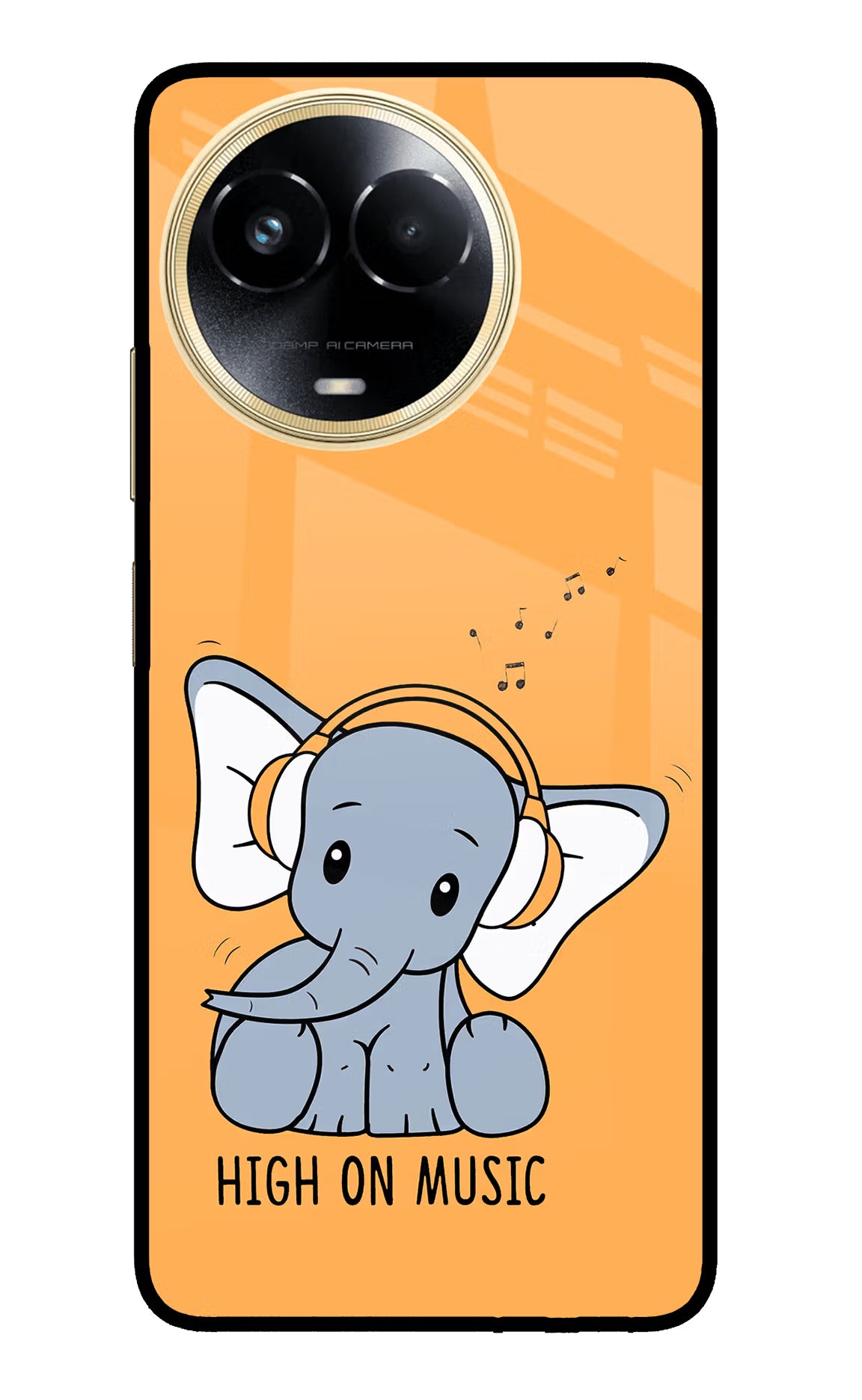 High On Music Realme 11 5G/11X 5G/C67 Glass Case - High On Music Realme 11 5G/11X 5G/C67 Glass Case High On Music Realme 11 5G/11X 5G/C67 Glass Case