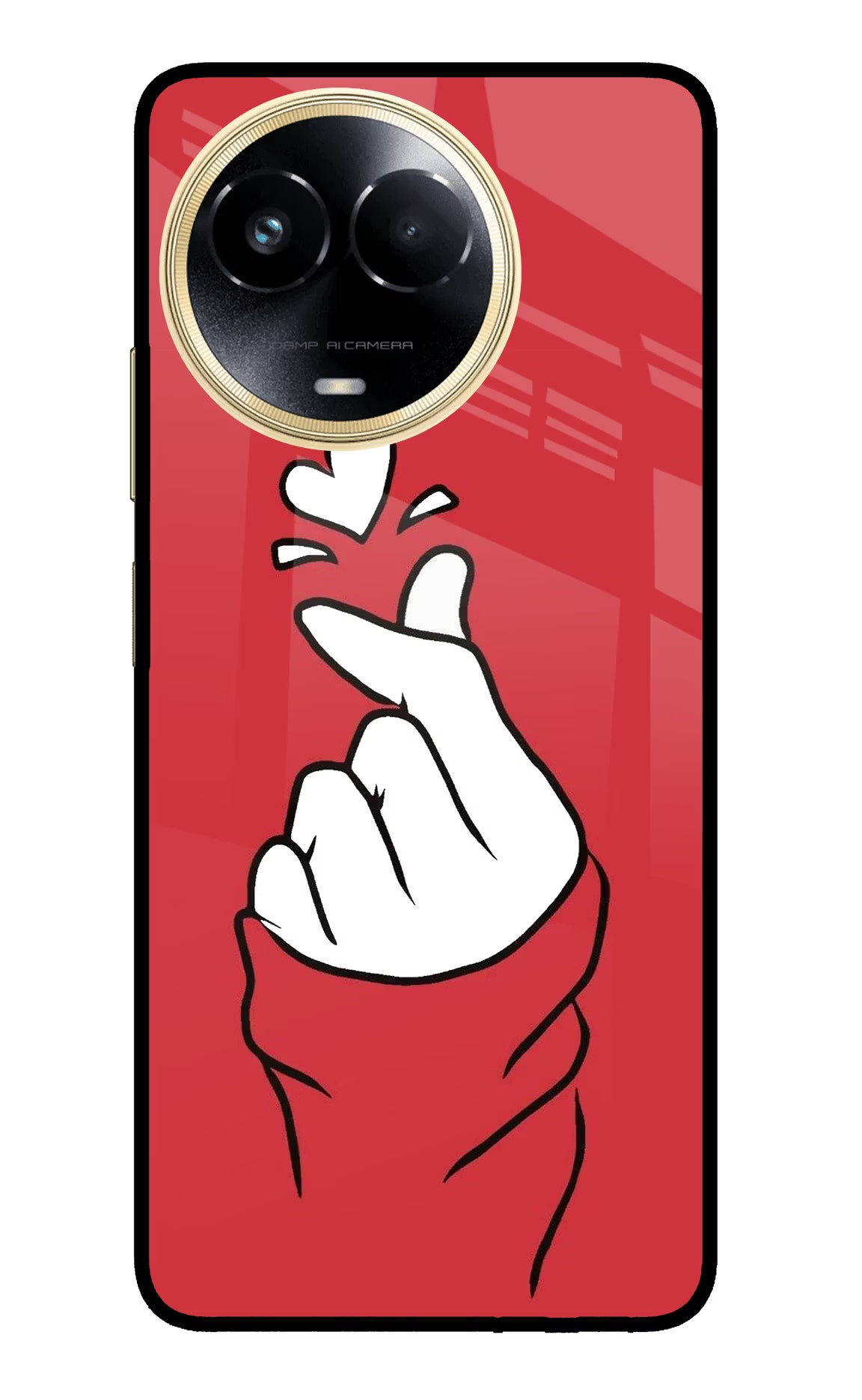 Korean Love Sign Realme 11 5G/11X 5G/C67 Glass Case - Korean Love Sign Realme 11 5G/11X 5G/C67 Glass Case Korean Love Sign Realme 11 5G/11X 5G/C67 Glass Case