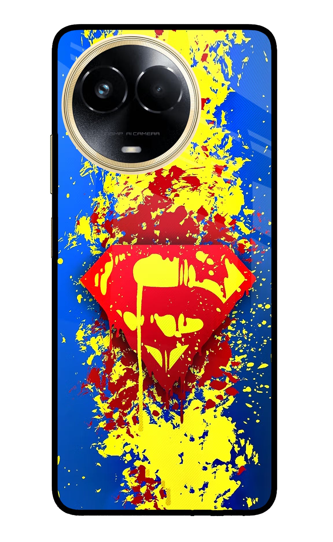 Superman logo Realme 11 5G/11X 5G/C67 Glass Case - Superman logo Realme 11 5G/11X 5G/C67 Glass Case Superman logo Realme 11 5G/11X 5G/C67 Glass Case