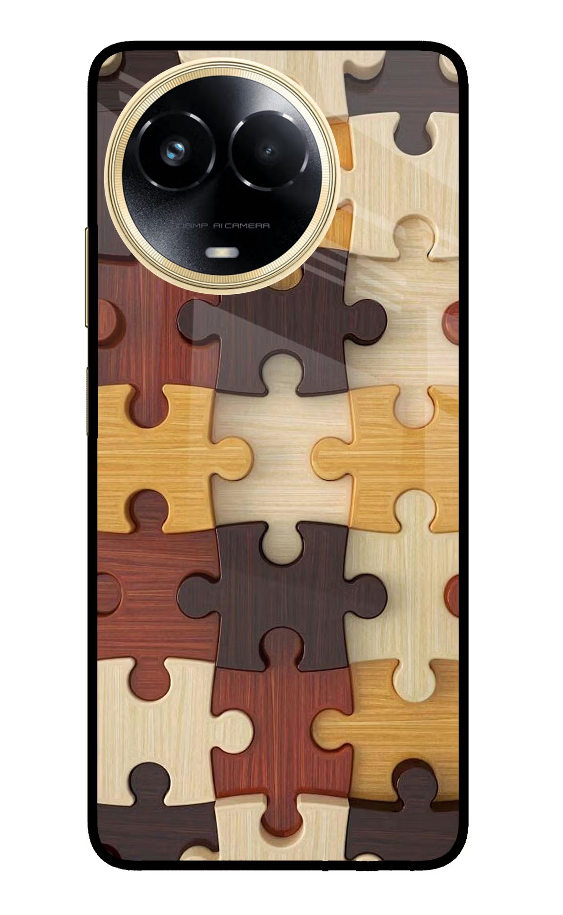 Wooden Puzzle Realme 11 5G/11X 5G/C67 Glass Case - Wooden Puzzle Realme 11 5G/11X 5G/C67 Glass Case Wooden Puzzle Realme 11 5G/11X 5G/C67 Glass Case