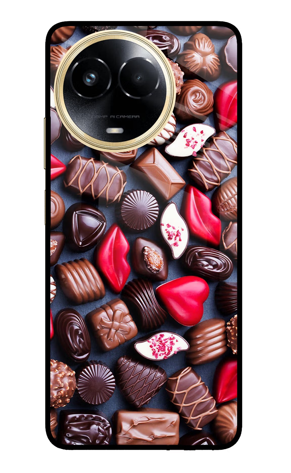 Chocolates Realme 11 5G/11X 5G/C67 Glass Case - Chocolates Realme 11 5G/11X 5G/C67 Glass Case Chocolates Realme 11 5G/11X 5G/C67 Glass Case